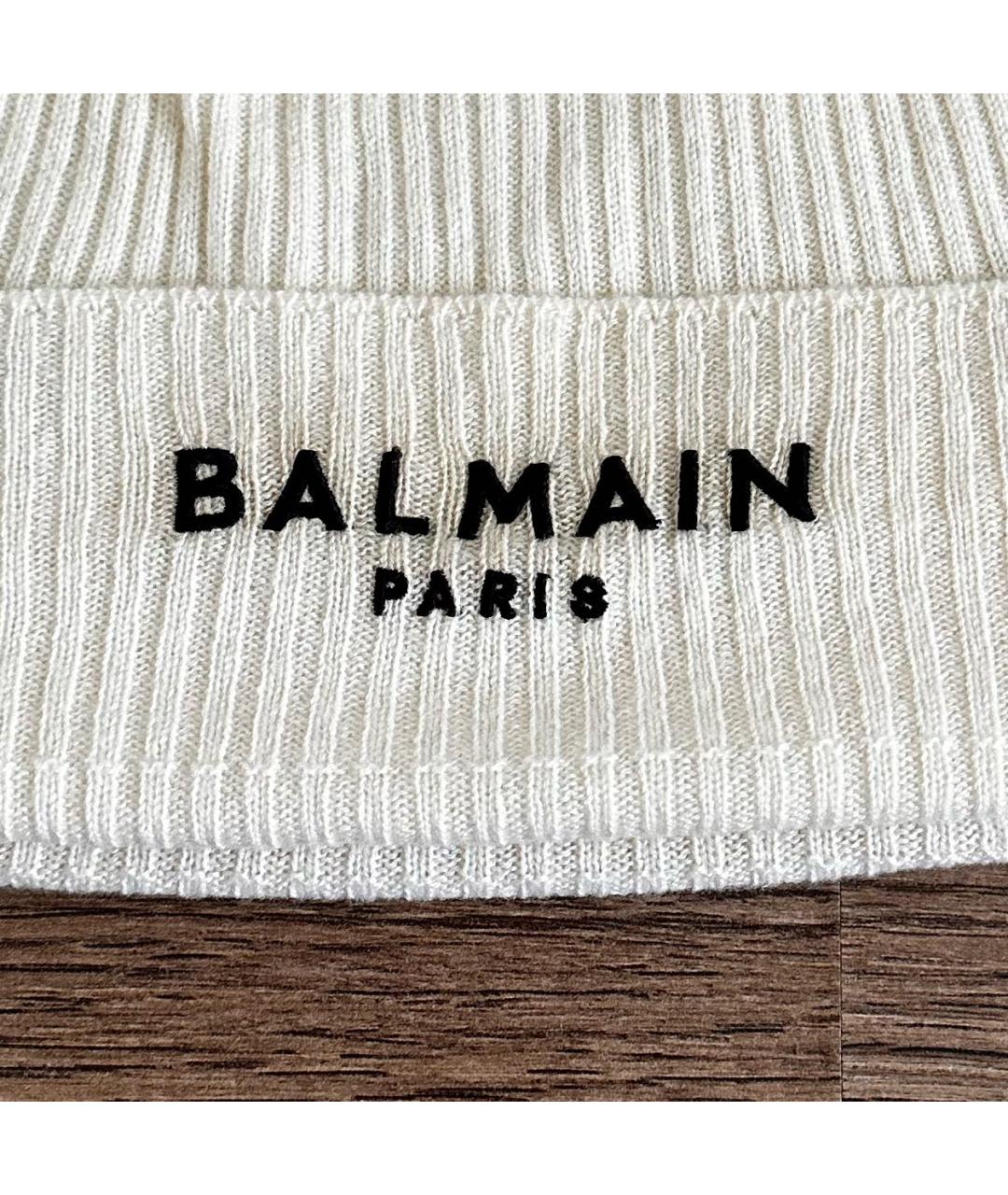 BALMAIN Белая кашемировая шапка, фото 3