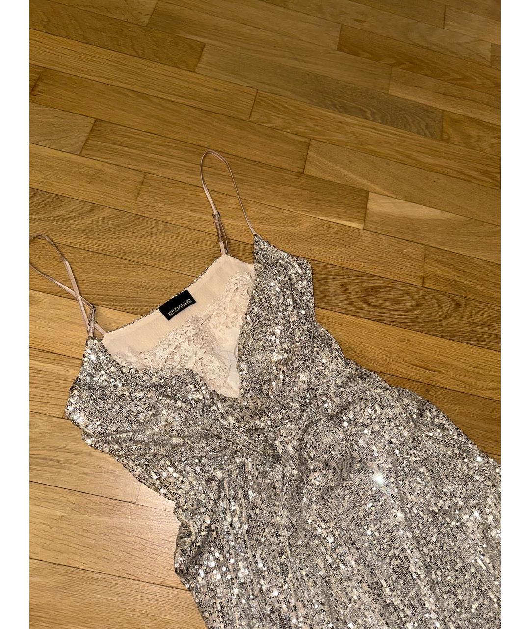 ERMANNO ERMANNO Серебряное полиэстеровое вечернее платье, фото 2