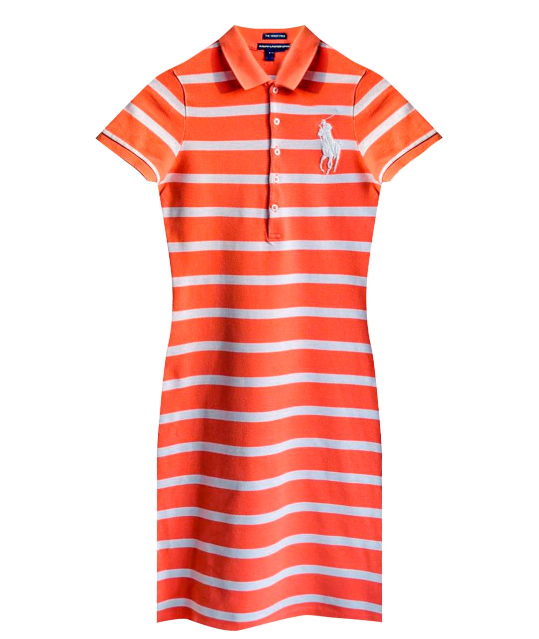 POLO RALPH LAUREN Оранжевое хлопковое повседневное платье, фото 1
