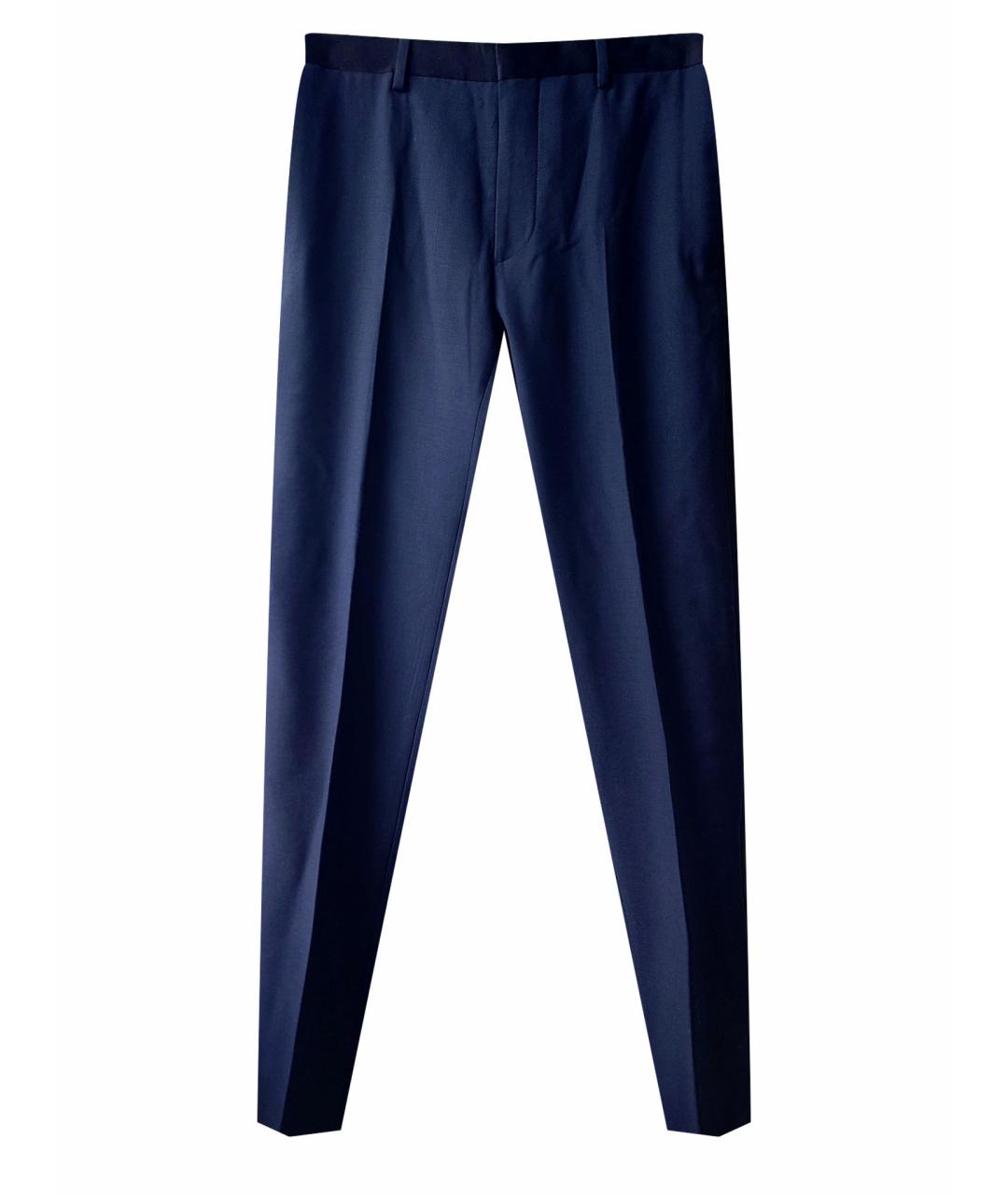 THE KOOPLES Темно-синие шерстяные классические брюки, фото 1