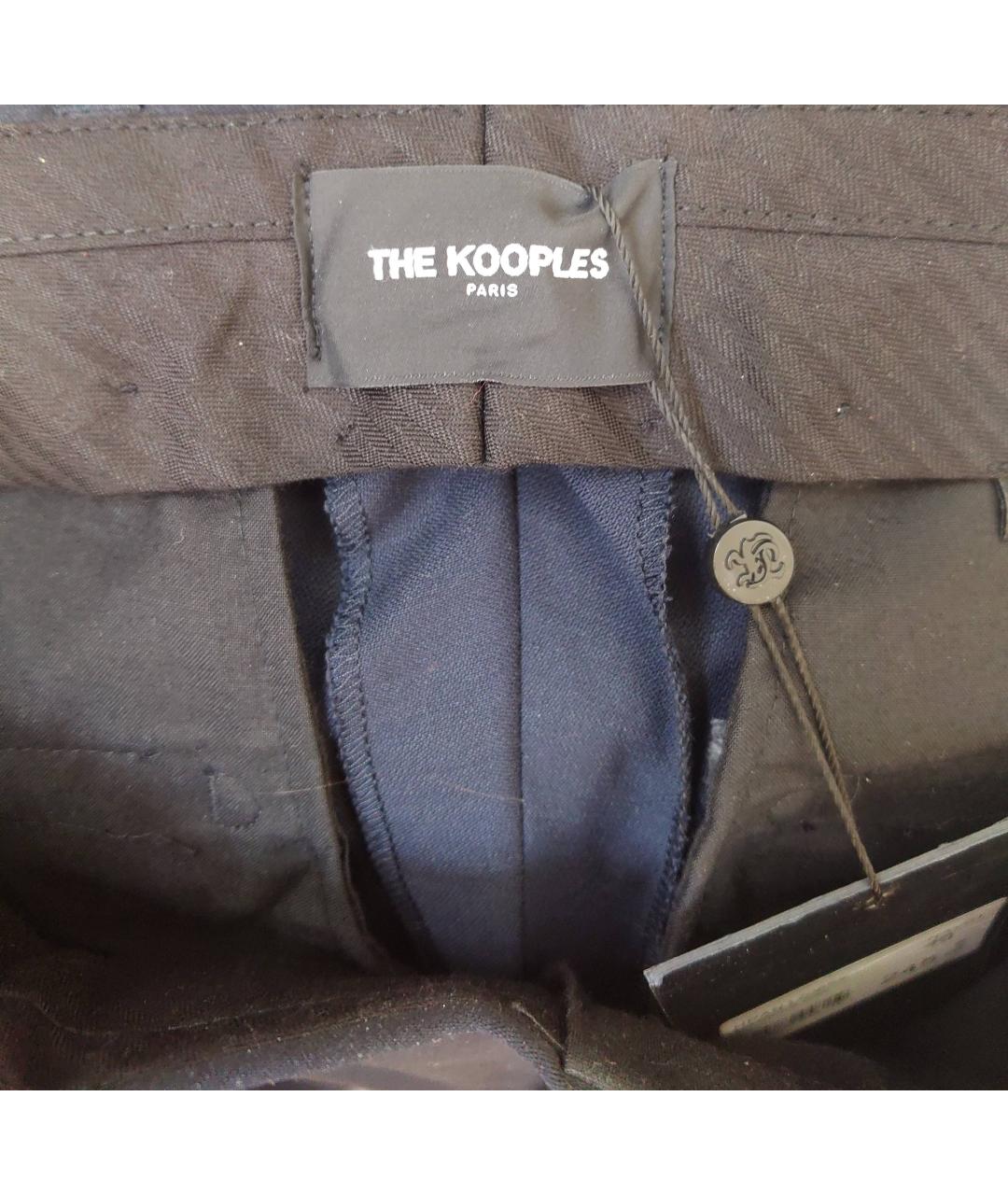 THE KOOPLES Темно-синие шерстяные классические брюки, фото 3