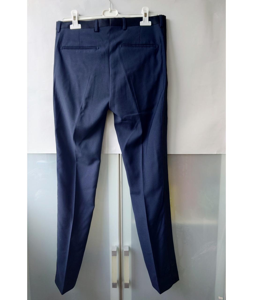 THE KOOPLES Темно-синие шерстяные классические брюки, фото 2