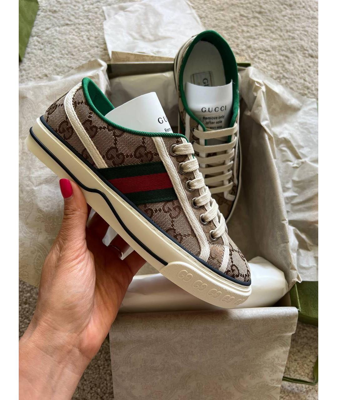 GUCCI Коричневые кеды, фото 4