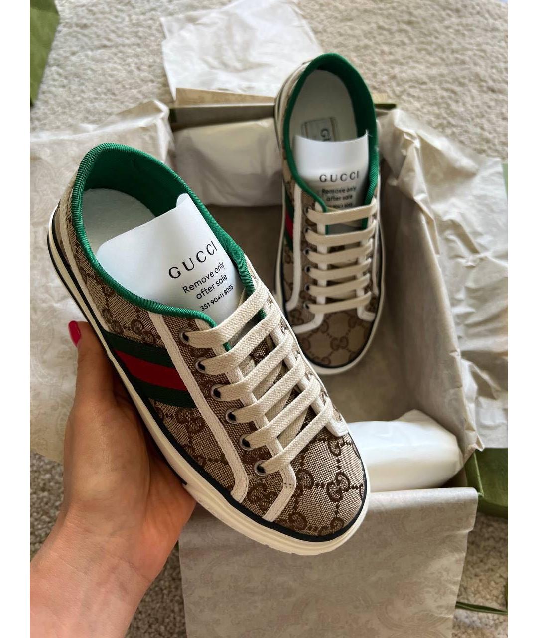 GUCCI Коричневые кеды, фото 2