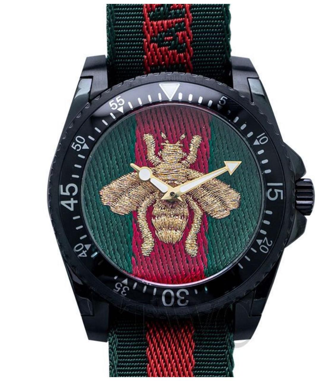 GUCCI Черные стальные часы, фото 4