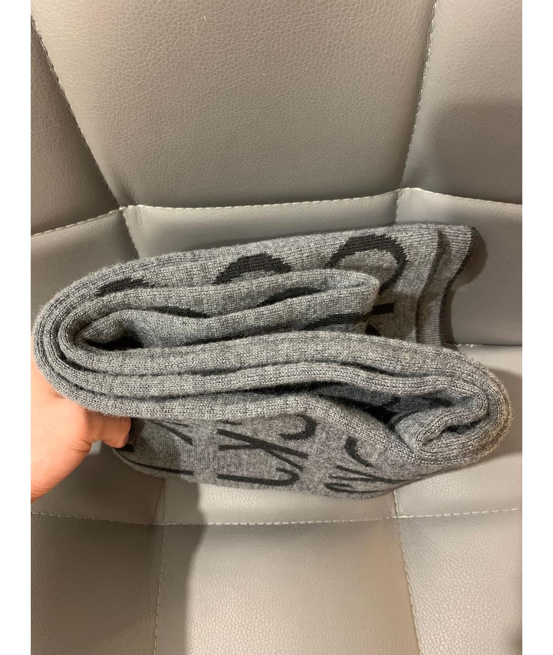 CALVIN KLEIN JEANS Антрацитовый шерстяной шарф, фото 5