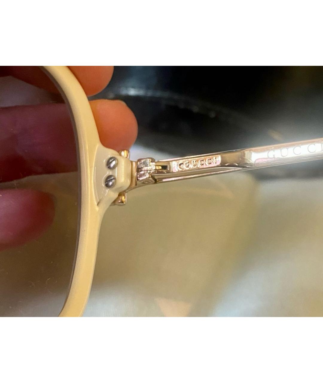 GUCCI Белые пластиковые солнцезащитные очки, фото 6