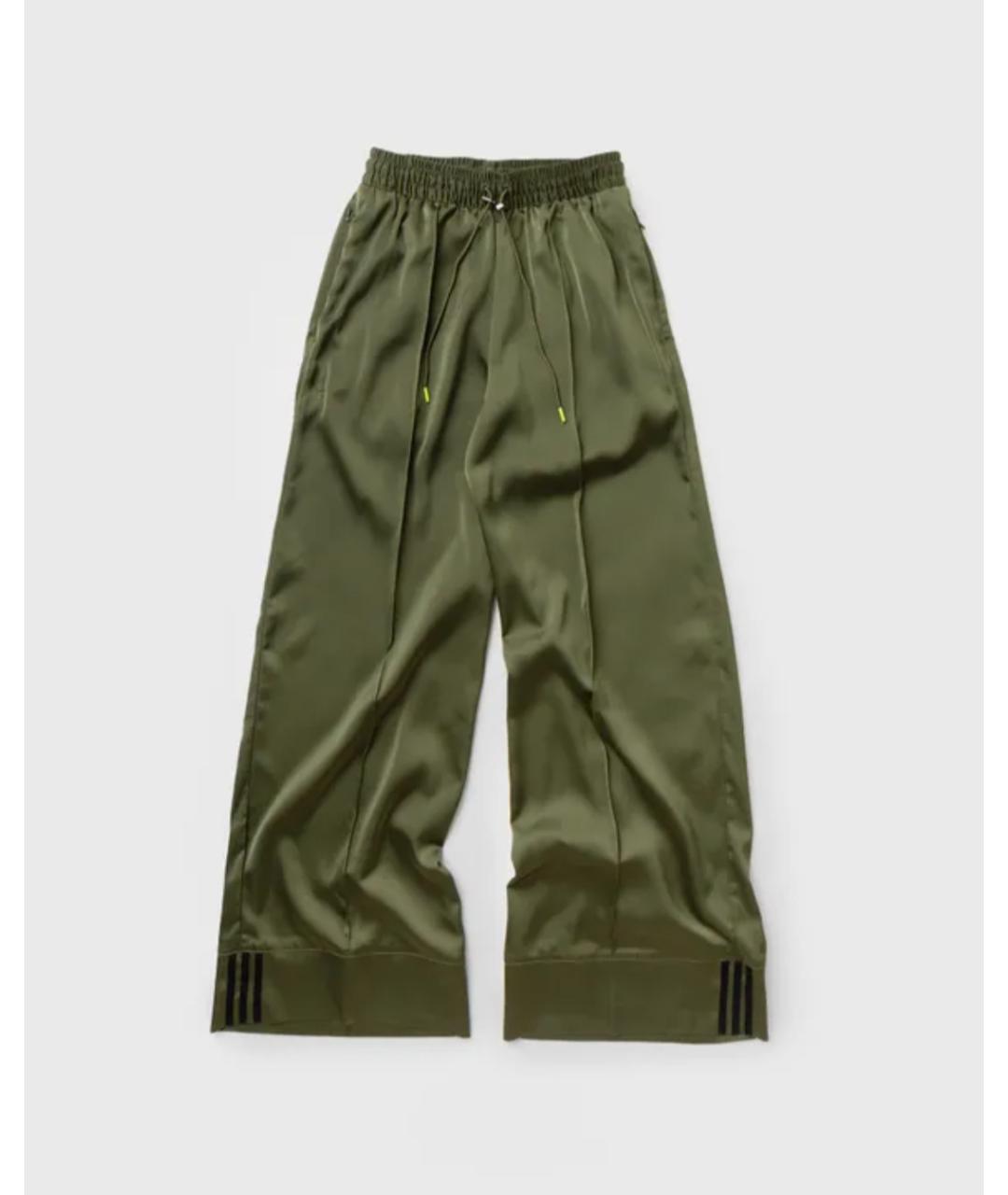 ADIDAS Зеленые полиэстеровые брюки широкие, фото 8