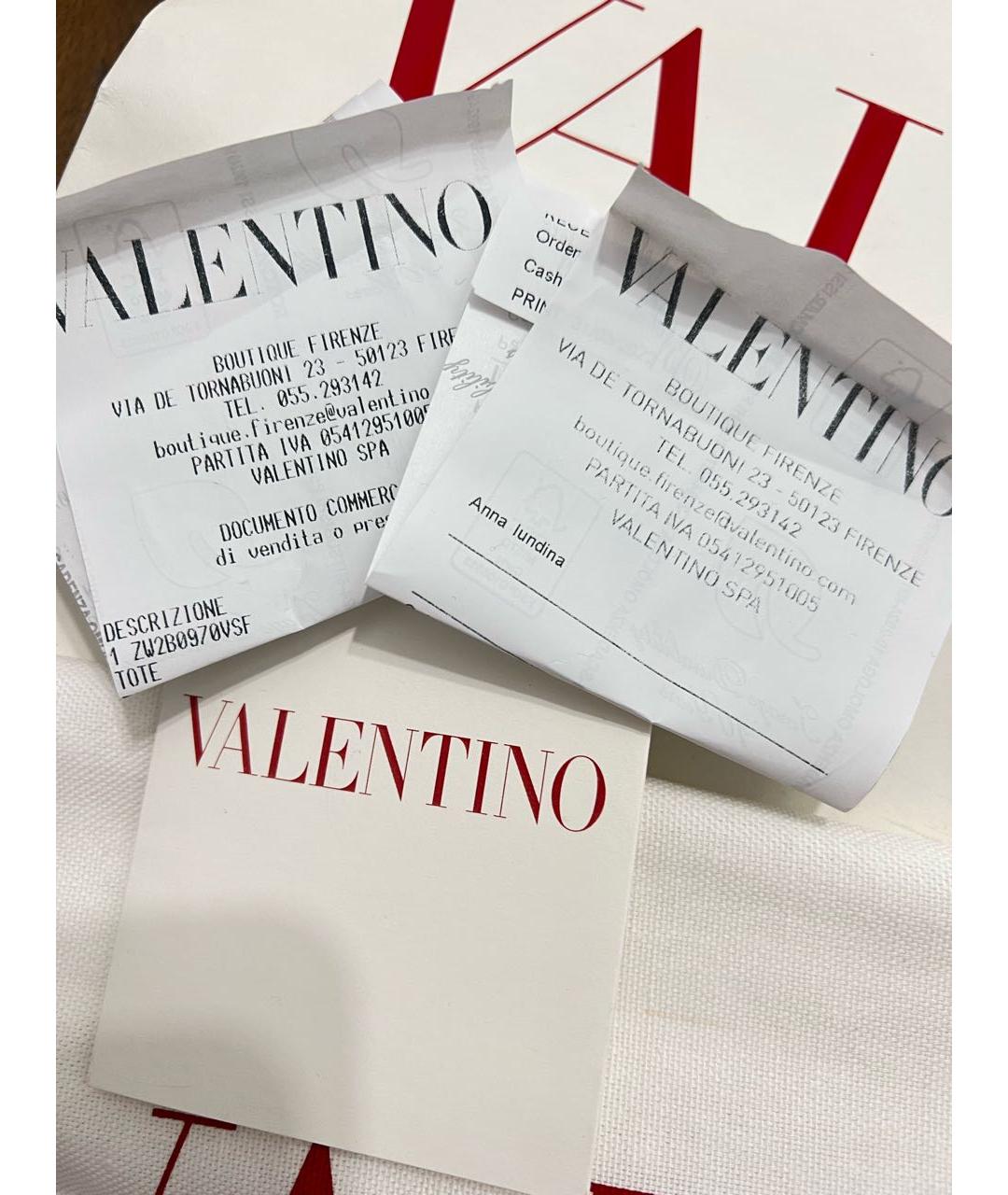 VALENTINO Черная кожаная сумка тоут, фото 8