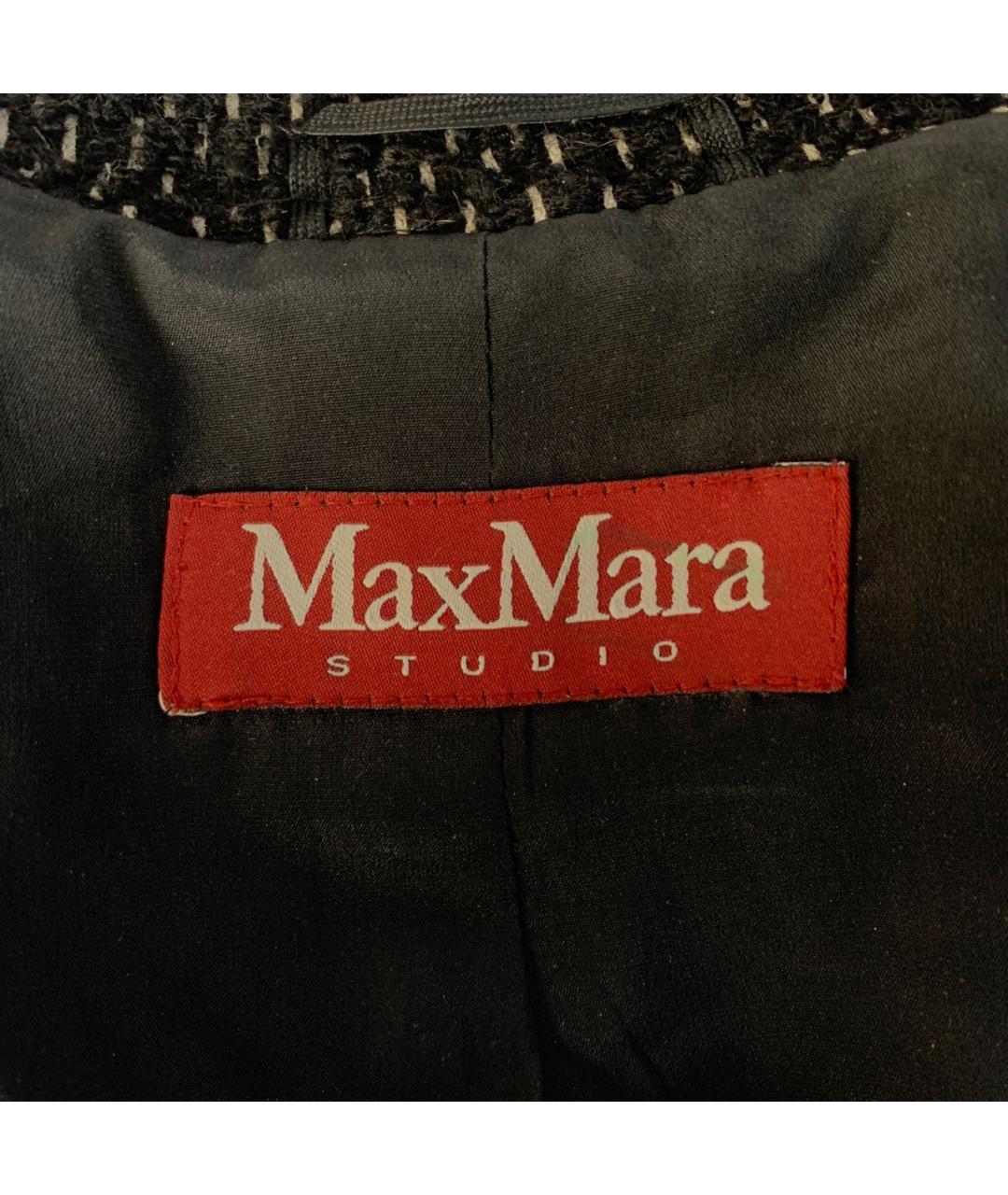 MAX MARA STUDIO Черный шерстяной жакет/пиджак, фото 3