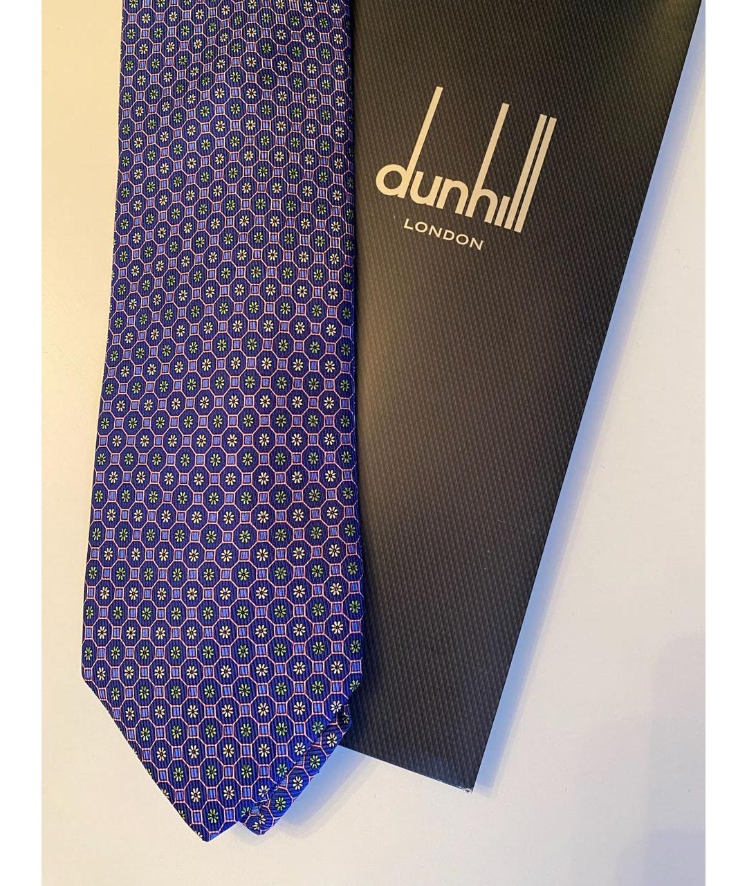 DUNHILL Синий шелковый галстук, фото 4