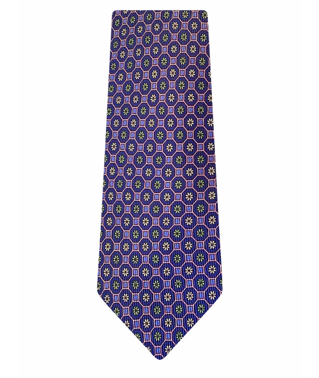 DUNHILL Синий шелковый галстук, фото 1