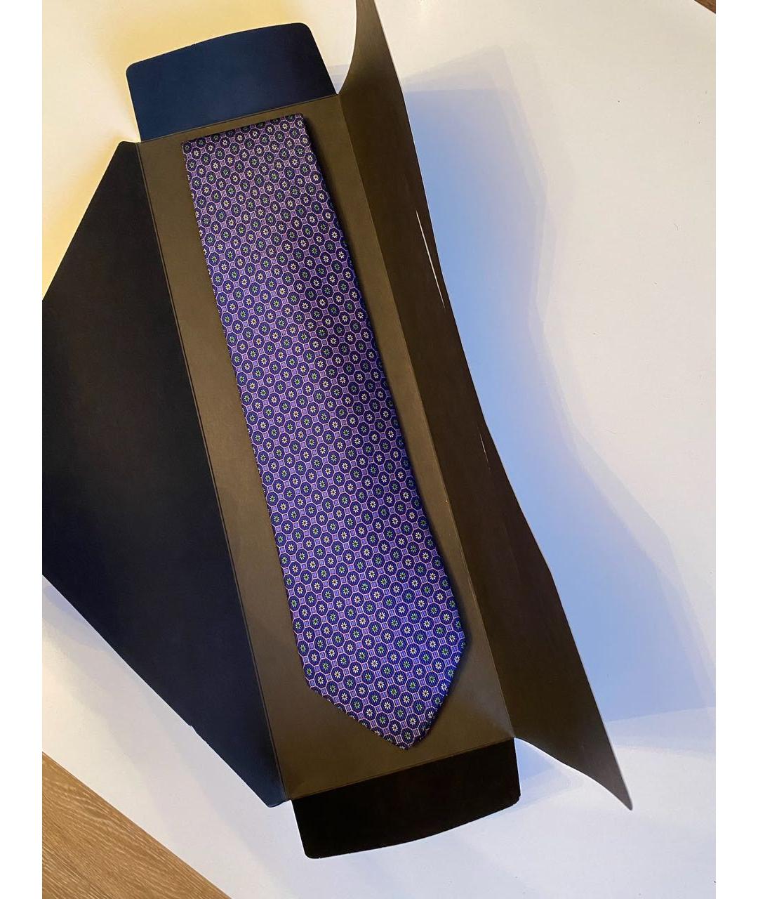 DUNHILL Синий шелковый галстук, фото 5