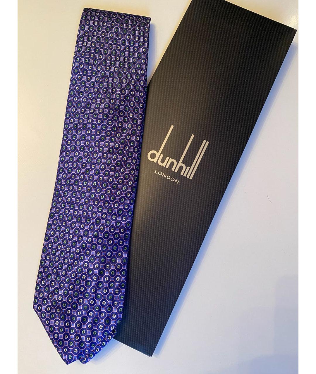 DUNHILL Синий шелковый галстук, фото 6
