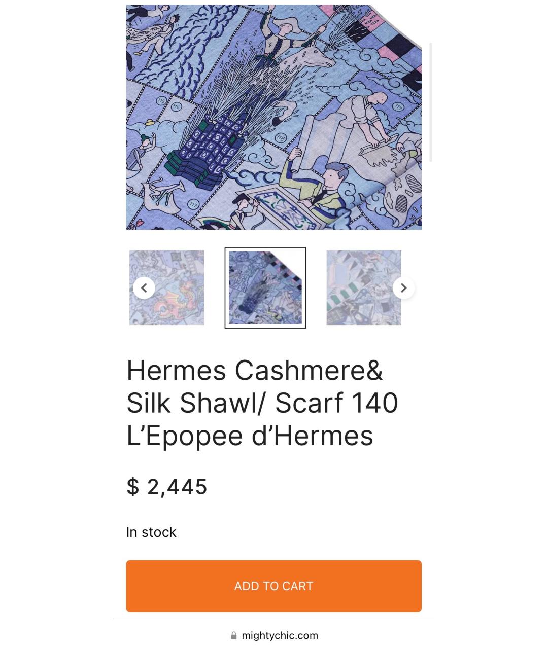 HERMES PRE-OWNED Голубой кашемировый платок, фото 7