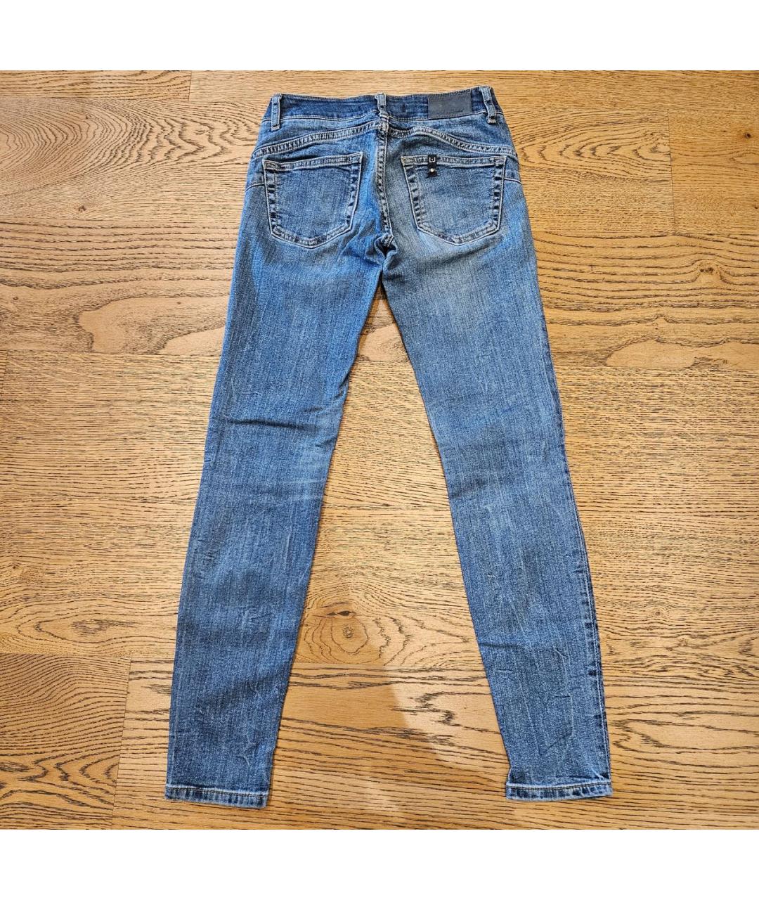 LIU JO Темно-синие хлопко-эластановые джинсы слим, фото 6