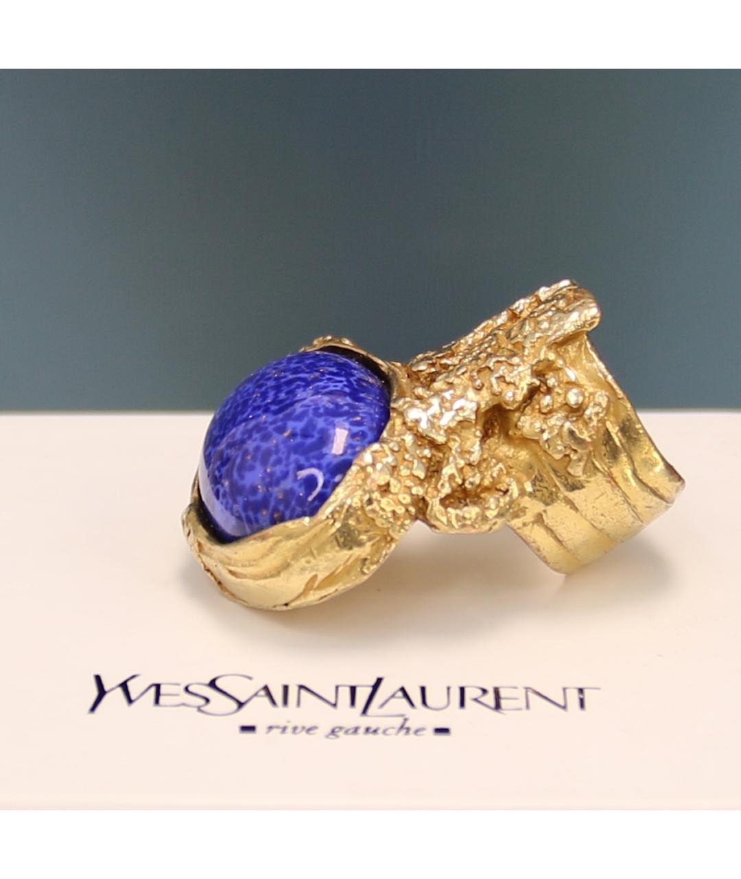 SAINT LAURENT Золотое позолоченное кольцо, фото 4