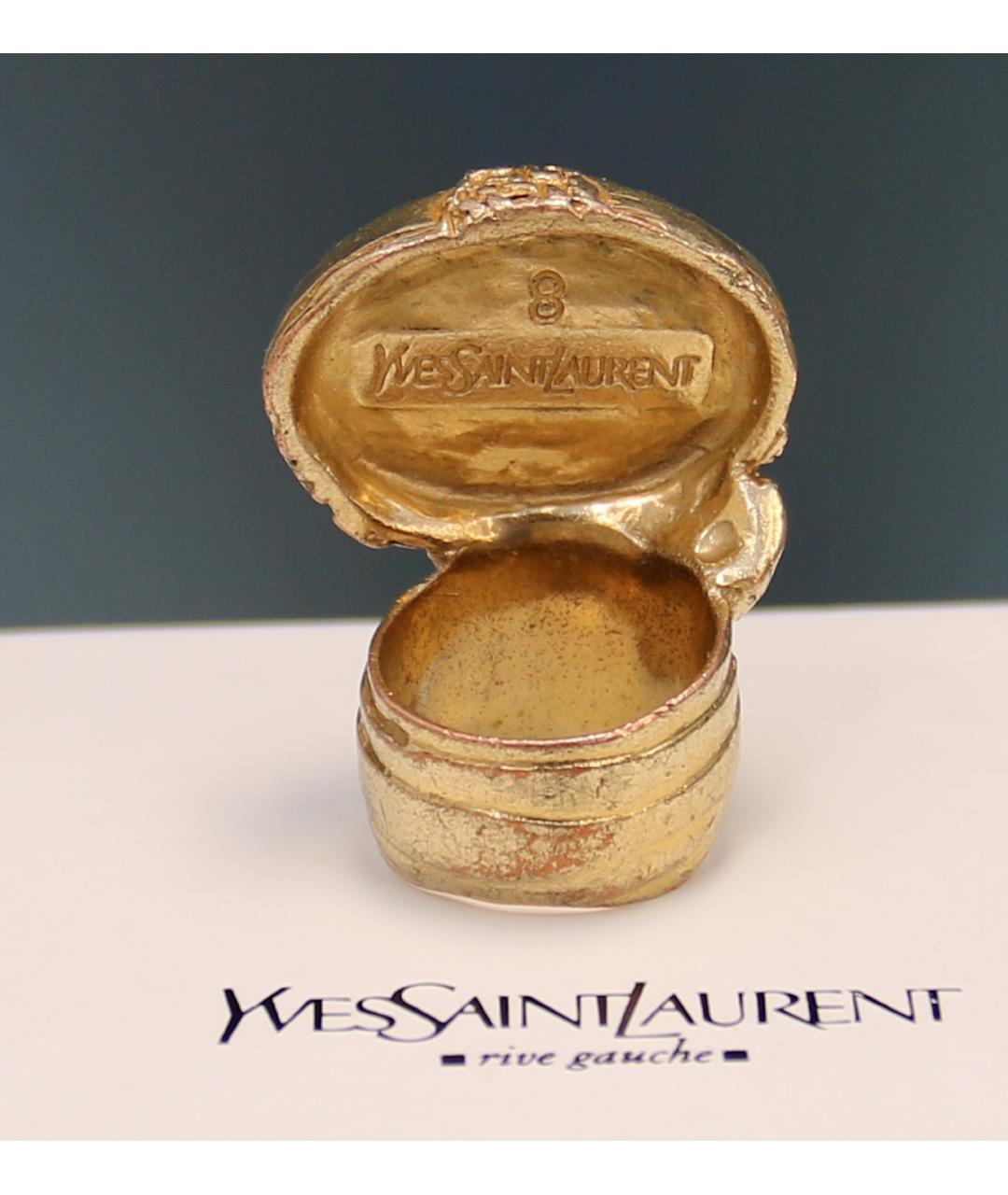 SAINT LAURENT Золотое позолоченное кольцо, фото 6