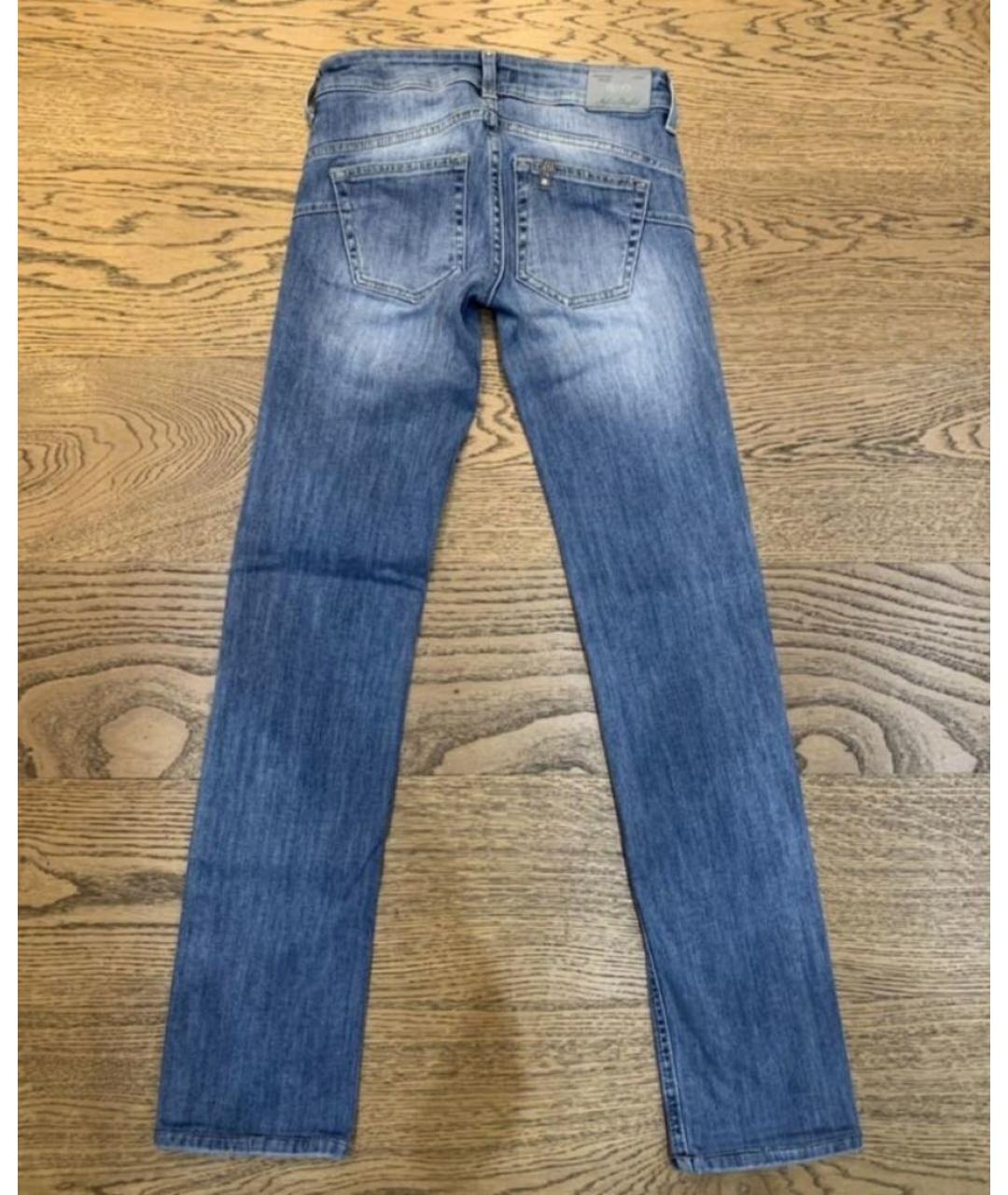 LIU JO Темно-синие хлопко-эластановые джинсы слим, фото 4