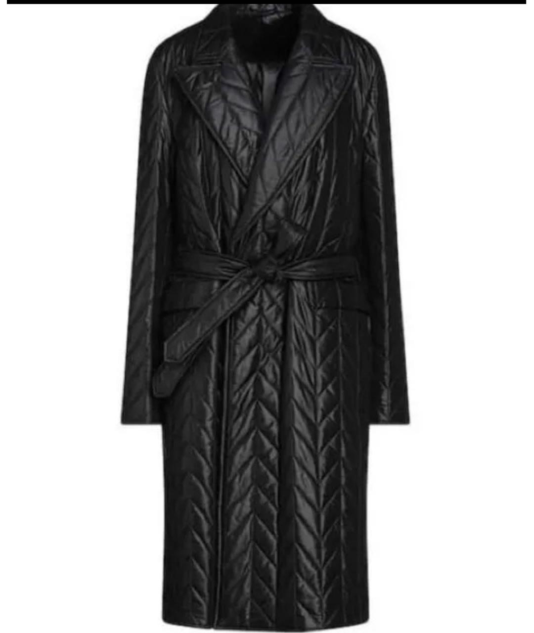 EMPORIO ARMANI Черное полиэстеровое пальто, фото 4