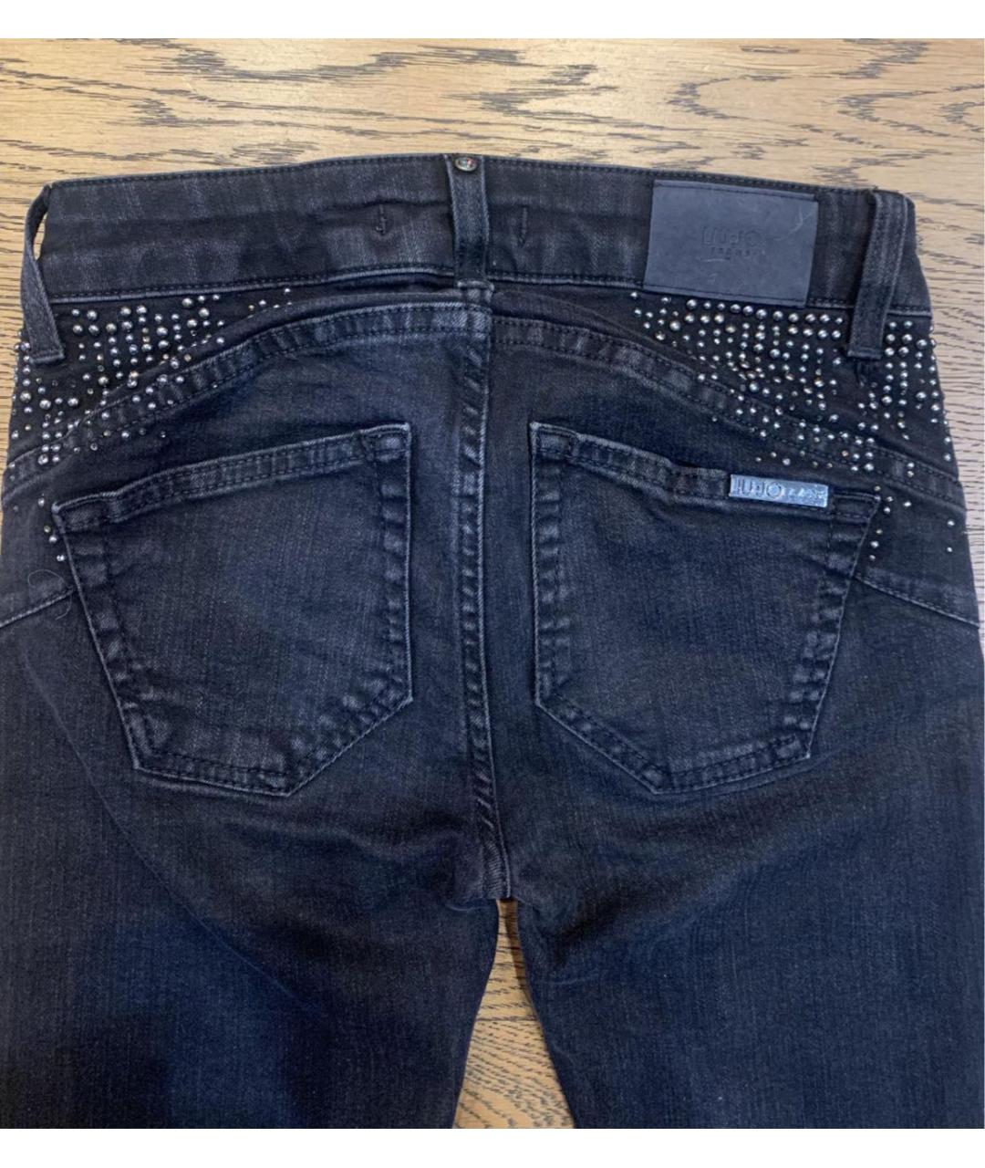 LIU JO Черные хлопко-эластановые джинсы слим, фото 5