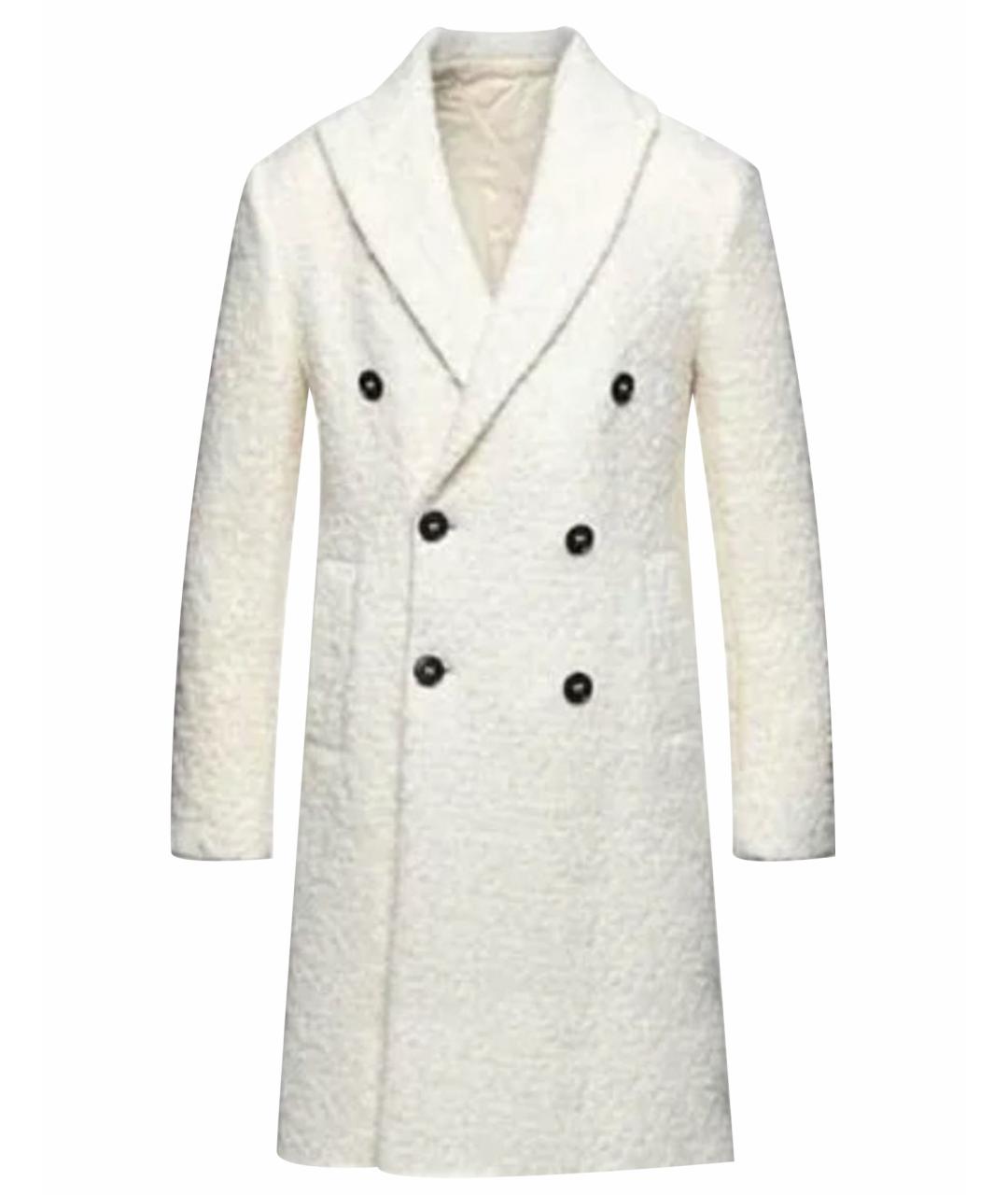 BRIAN DALES Белое шерстяное пальто, фото 1