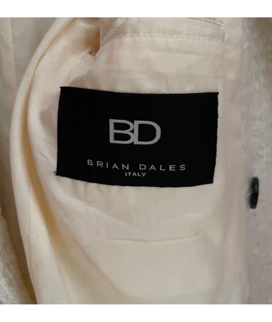 BRIAN DALES Белое шерстяное пальто, фото 4