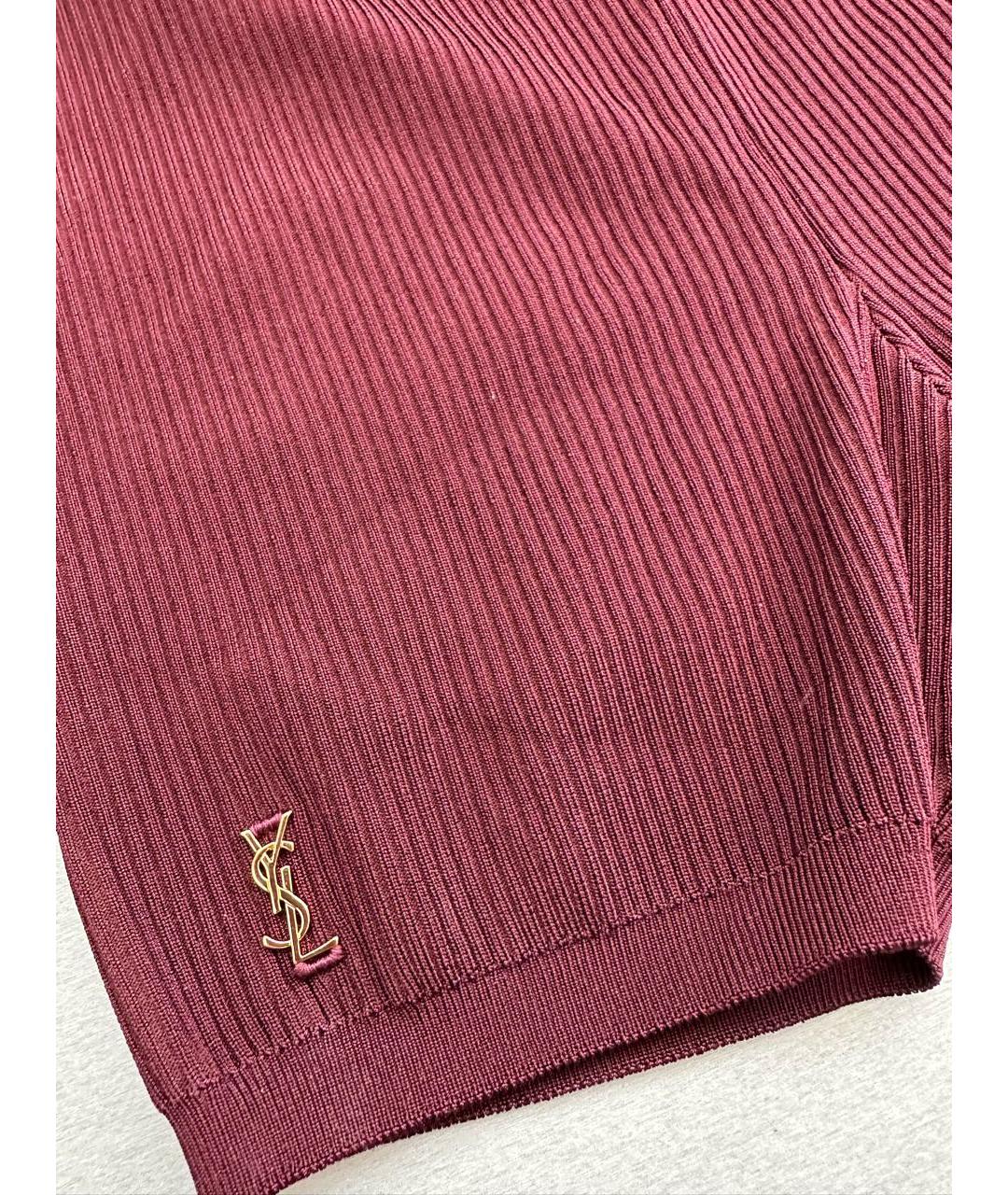 SAINT LAURENT Бордовые шорты, фото 2