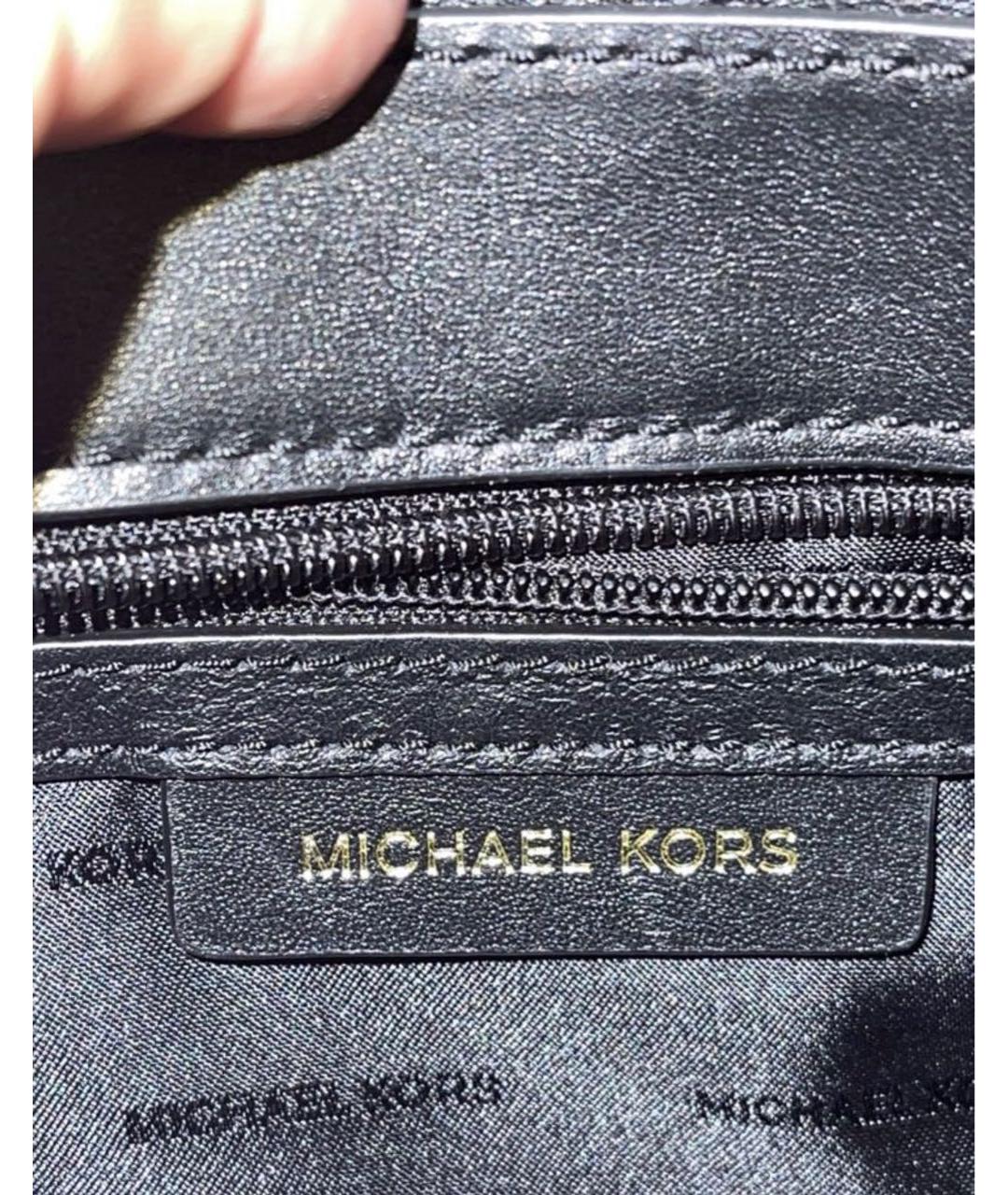 MICHAEL KORS Черная кожаная сумка через плечо, фото 4