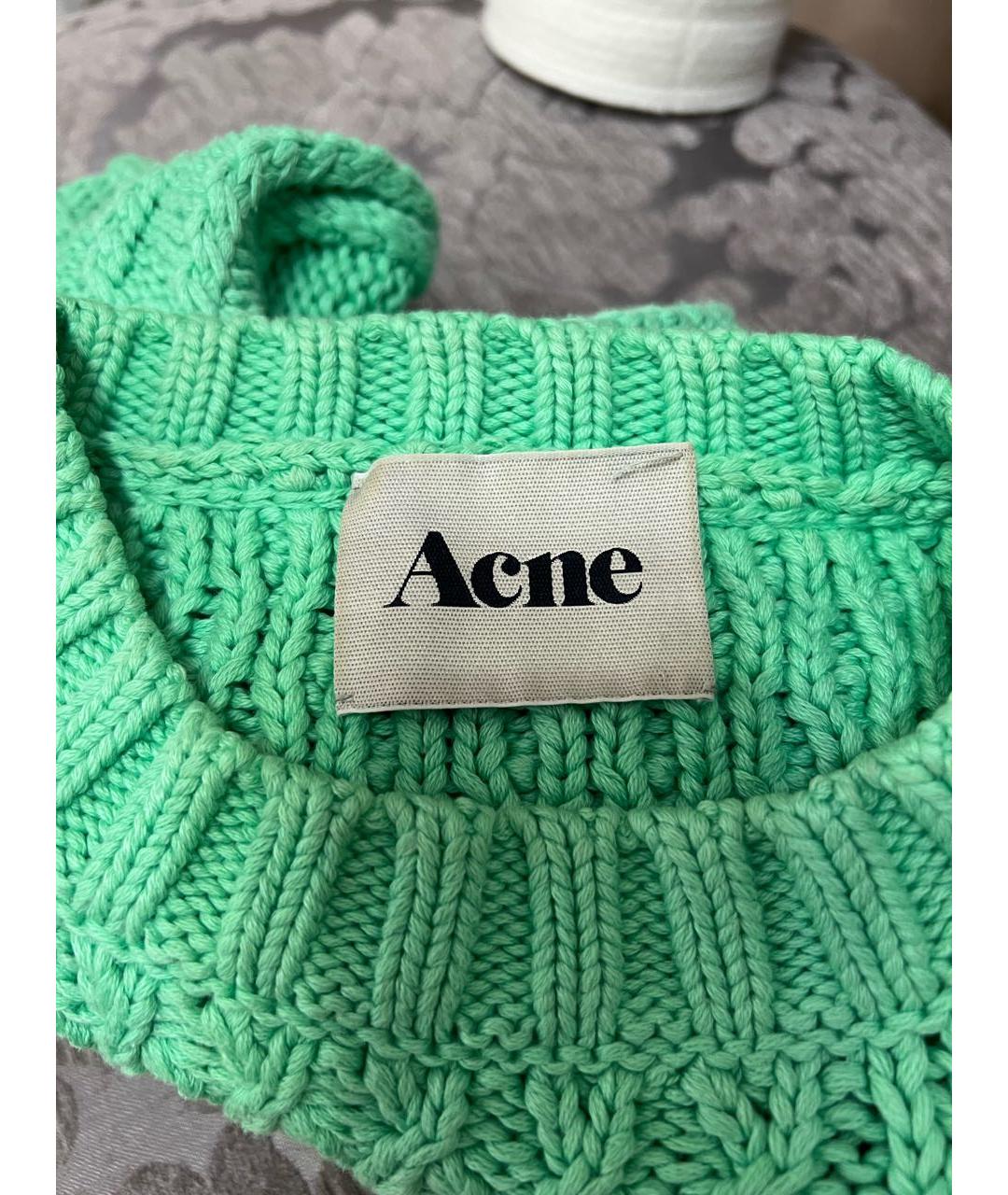 ACNE STUDIOS Бирюзовый хлопковый джемпер / свитер, фото 3