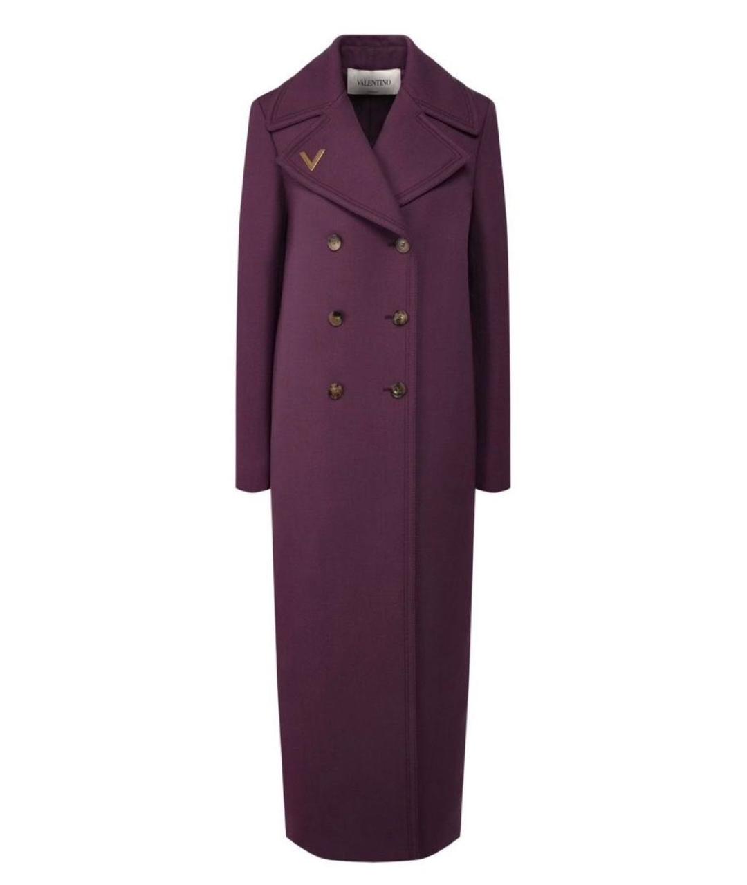 VALENTINO Фиолетовое шерстяное пальто, фото 1