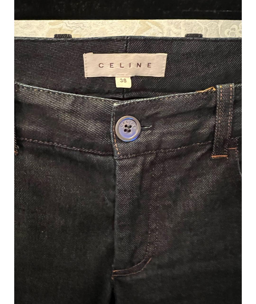 CELINE PRE-OWNED Темно-синие хлопковые джинсы клеш, фото 3