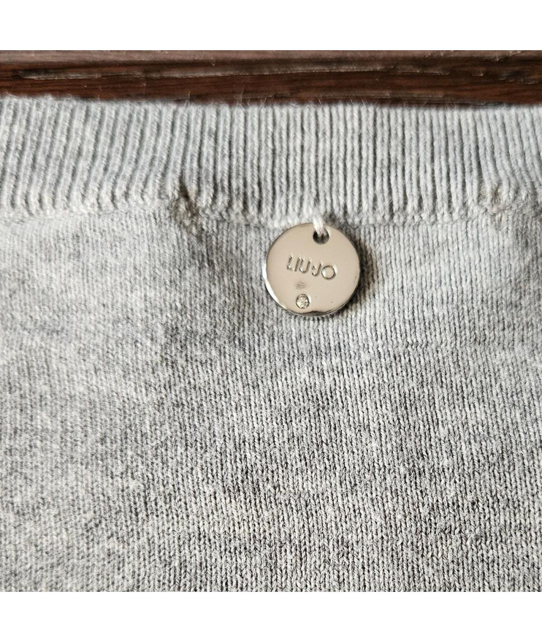 LIU JO Серый хлопковый джемпер / свитер, фото 6