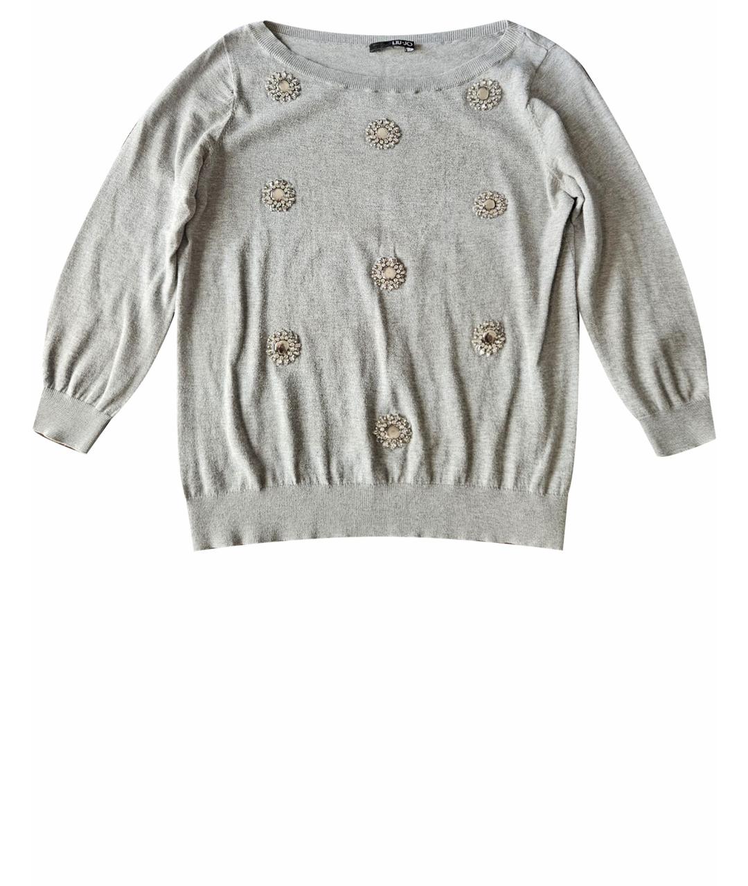 LIU JO Серый хлопковый джемпер / свитер, фото 1