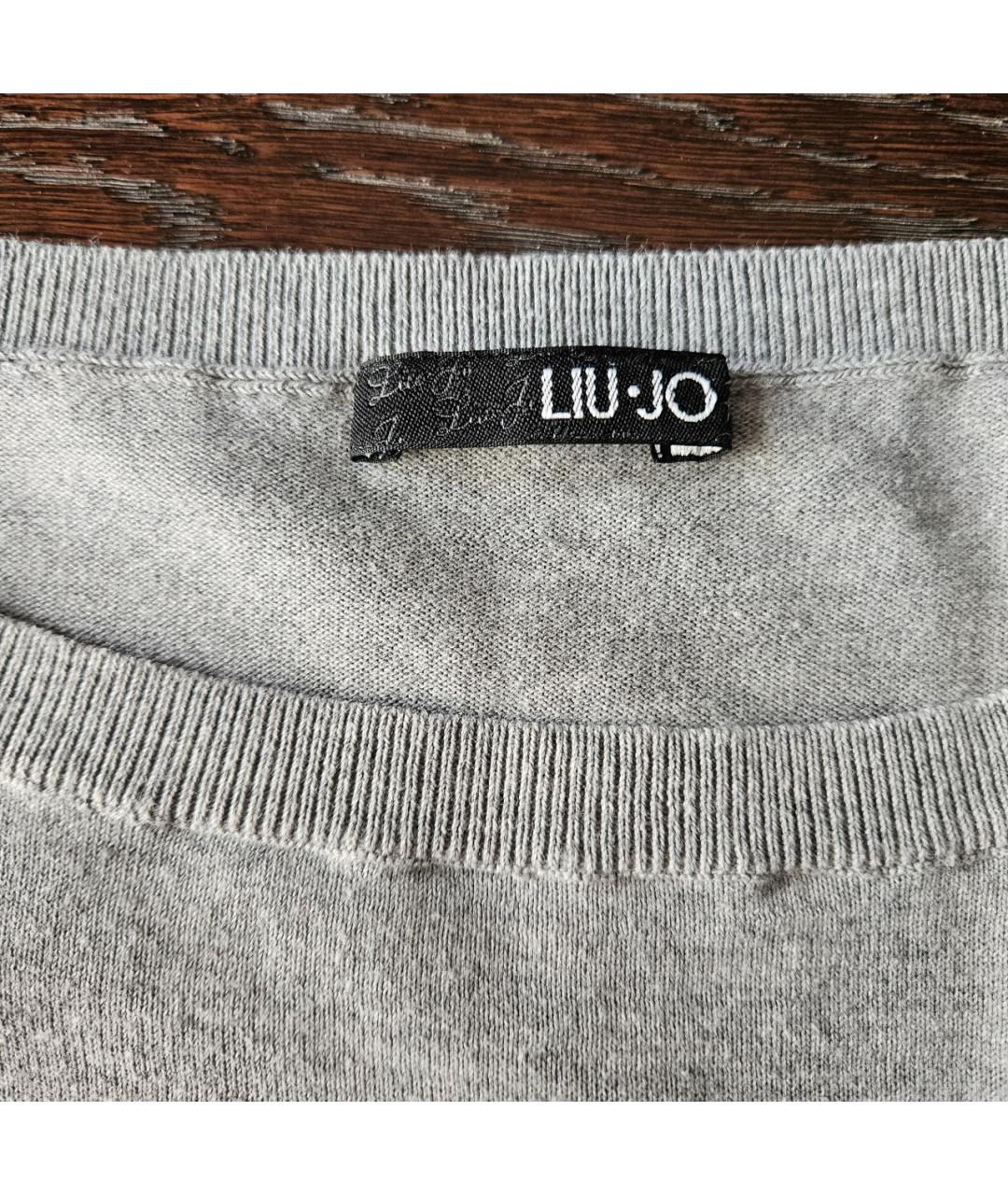 LIU JO Серый хлопковый джемпер / свитер, фото 4