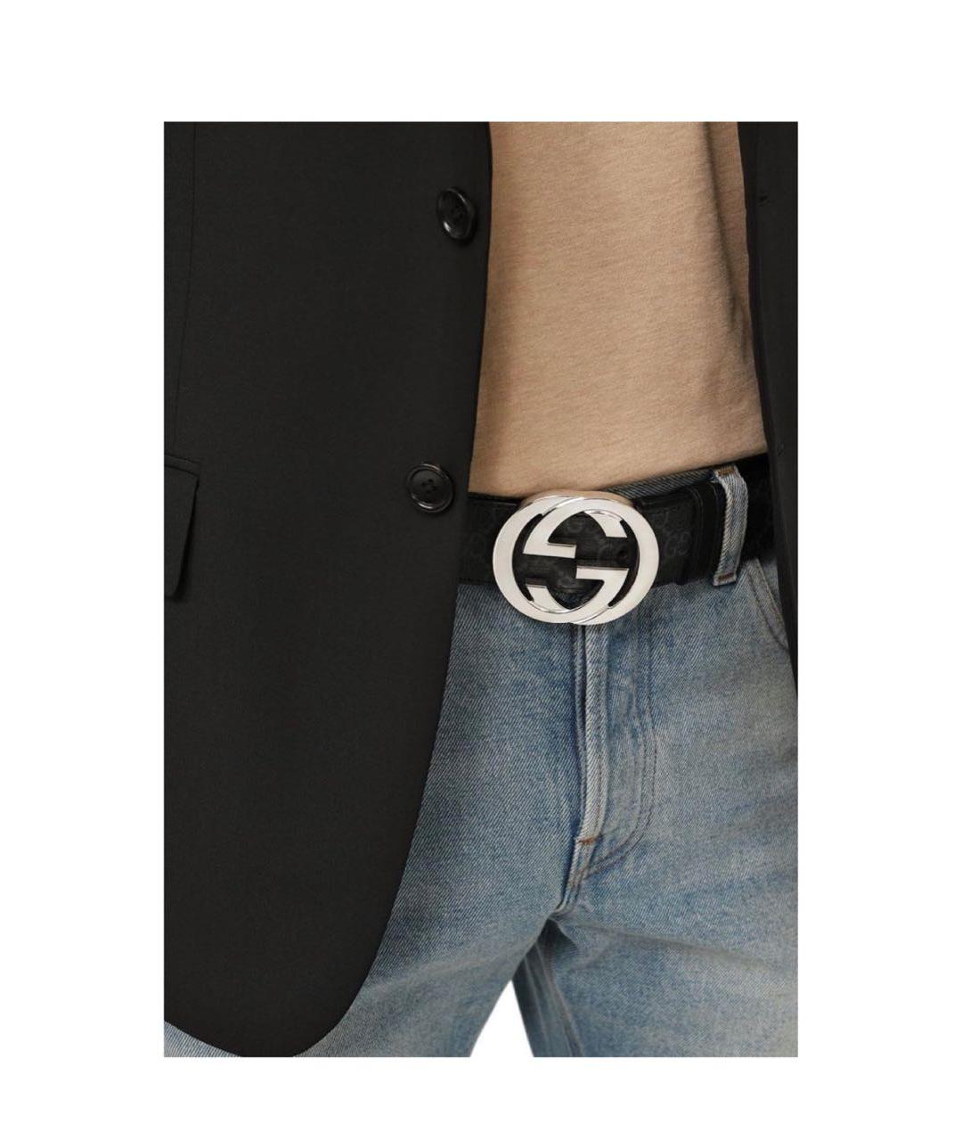 GUCCI Темно-синий замшевый ремень, фото 3