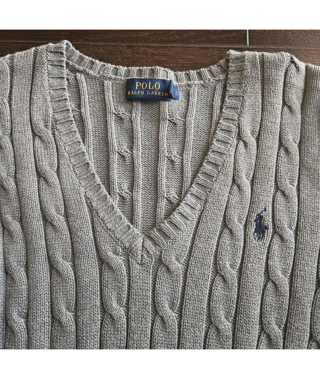 POLO RALPH LAUREN Серый хлопковый джемпер / свитер, фото 4