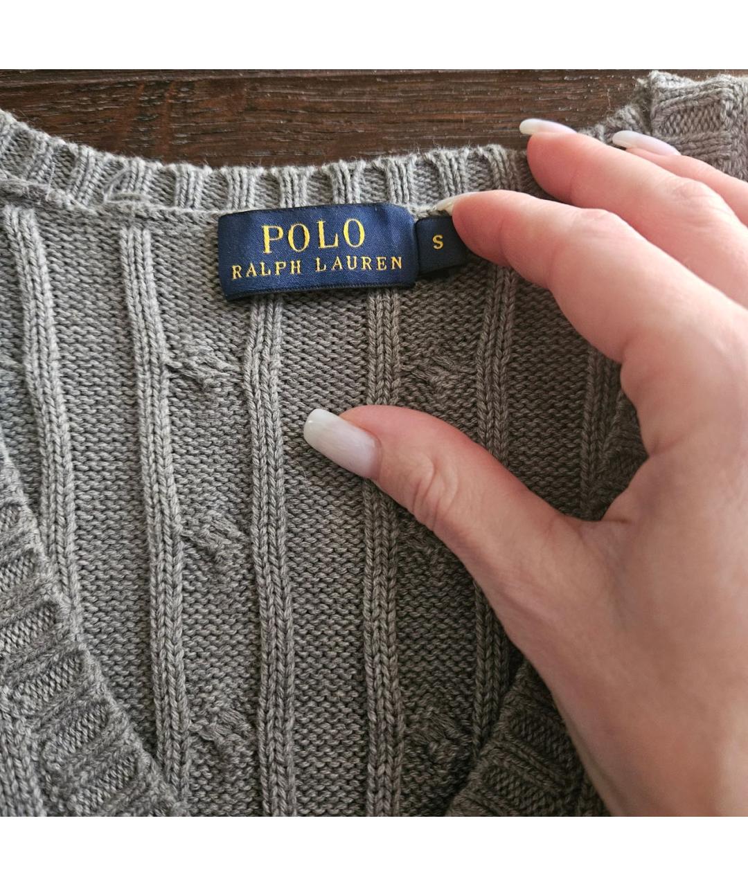 POLO RALPH LAUREN Серый хлопковый джемпер / свитер, фото 5
