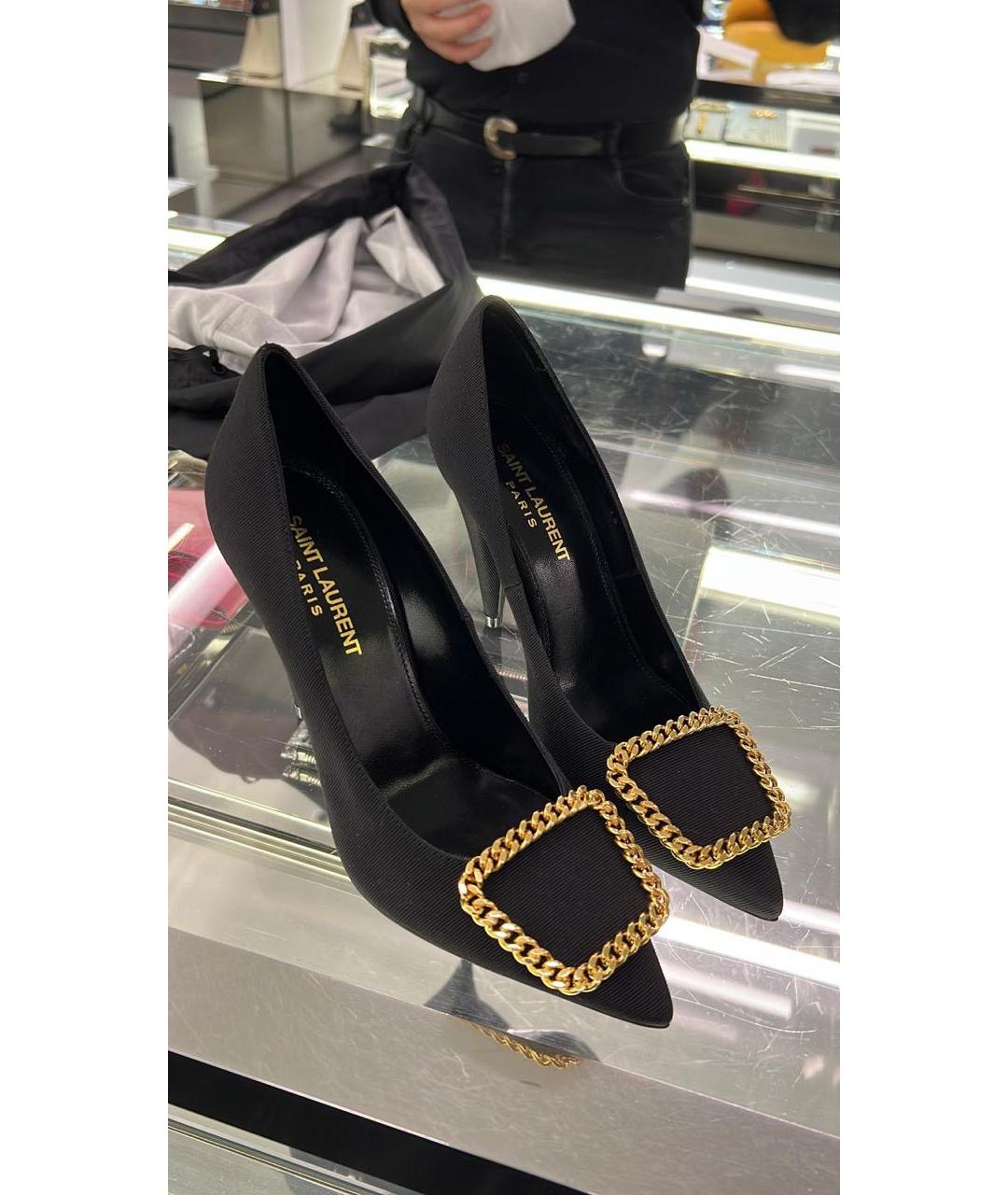 SAINT LAURENT Черные текстильные туфли, фото 2