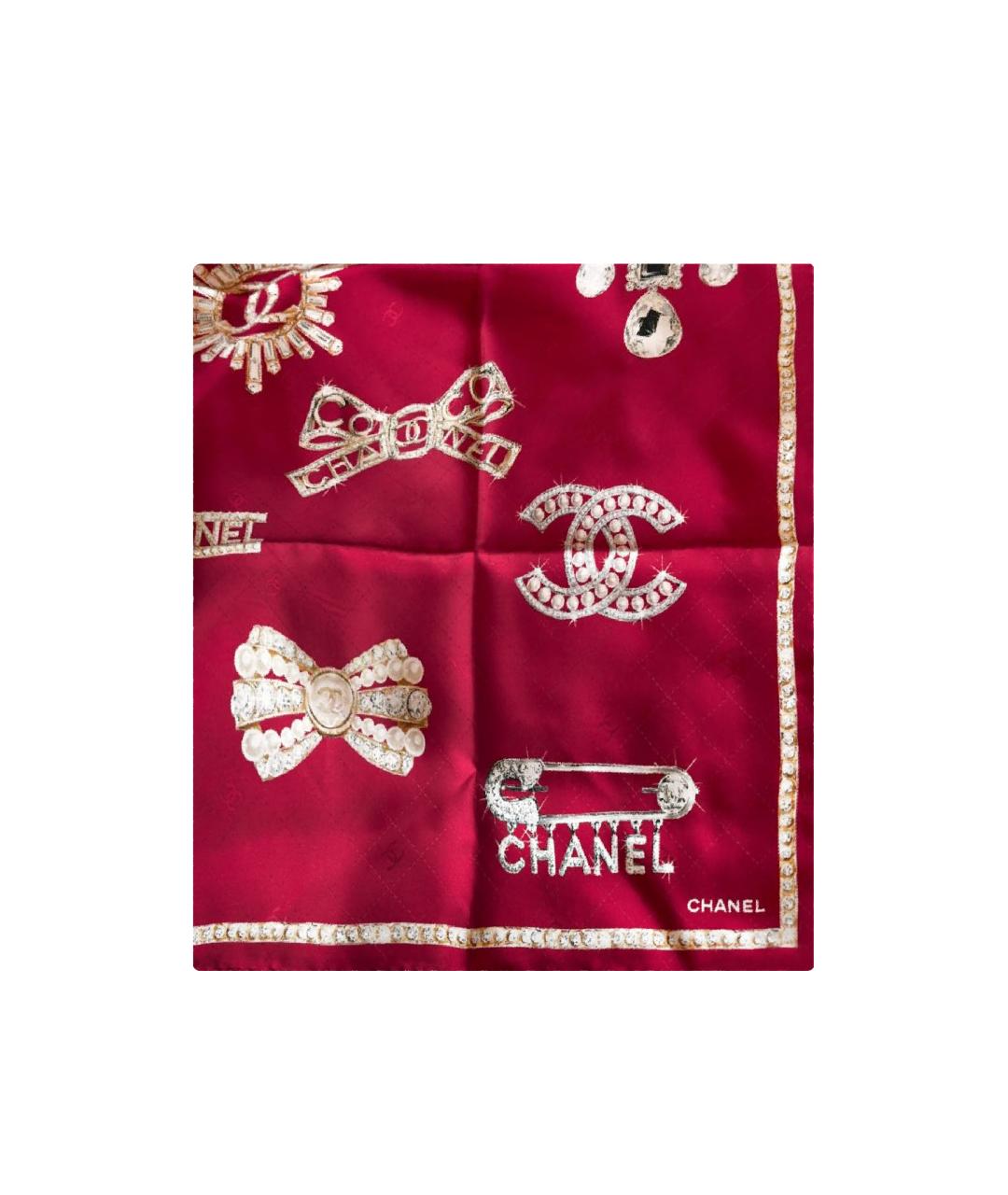 CHANEL PRE-OWNED Розовый шелковый платок, фото 1