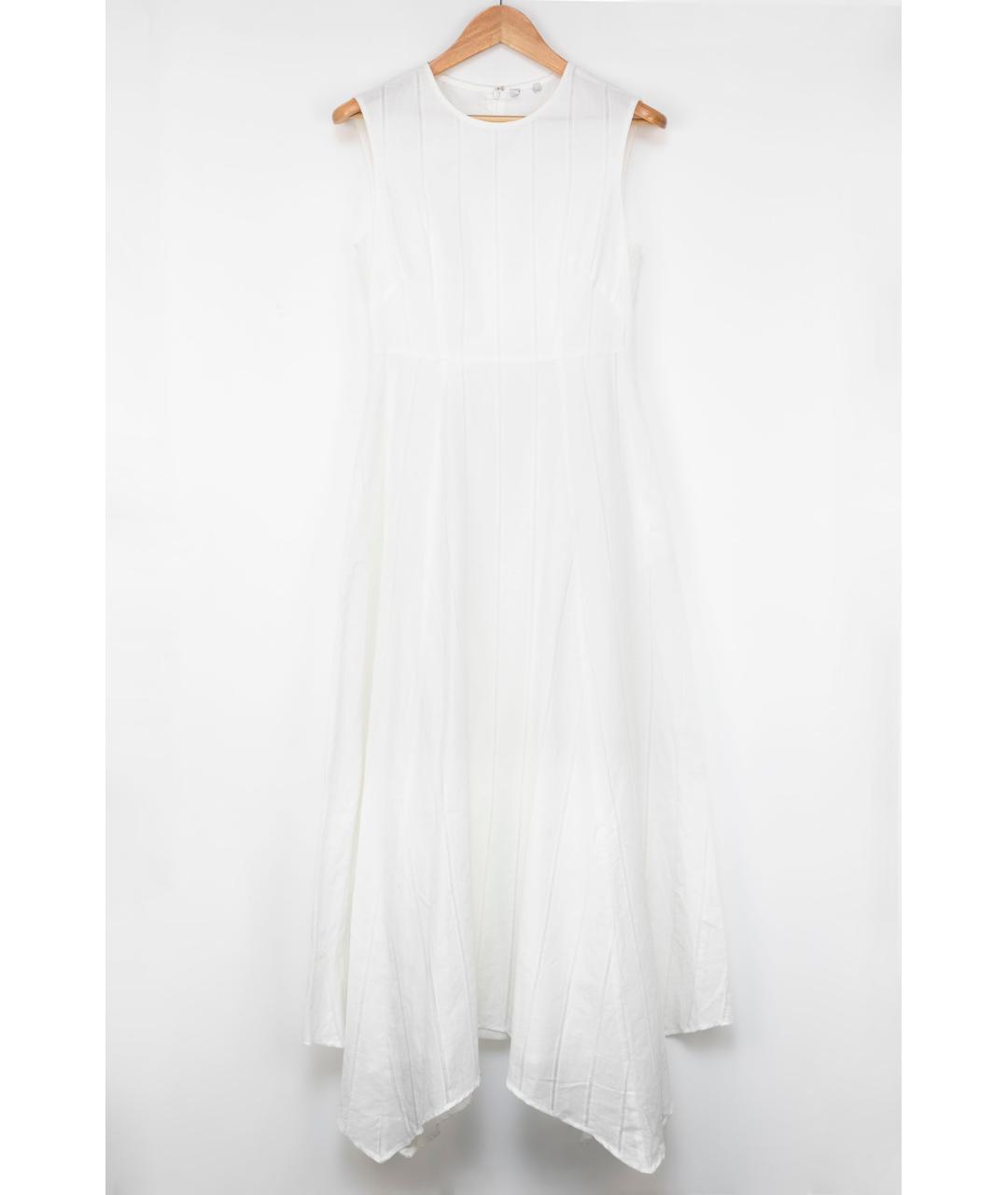 PESERICO Белое льняное повседневное платье, фото 5