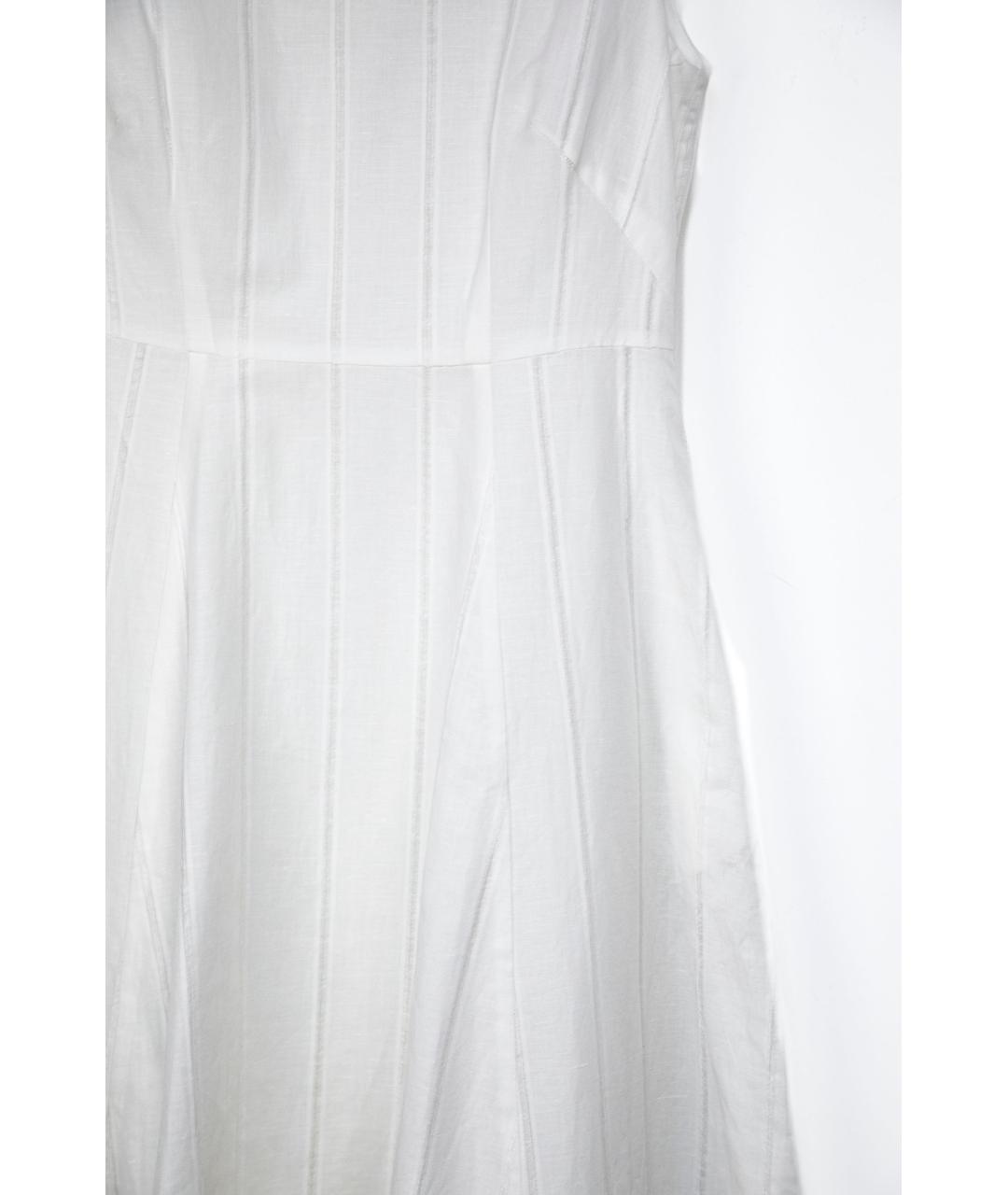 PESERICO Белое льняное повседневное платье, фото 4