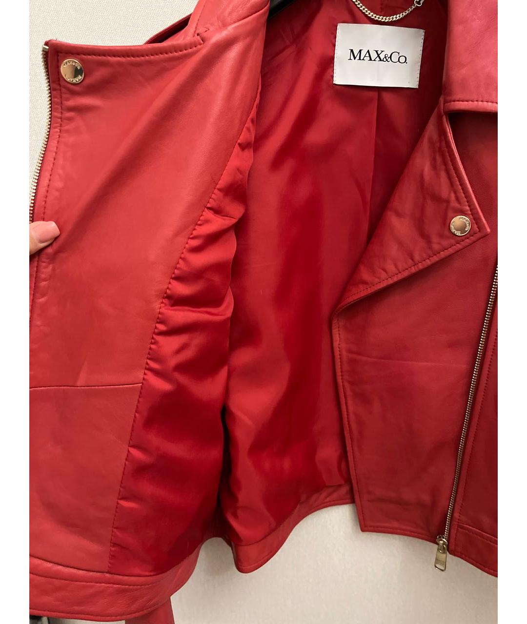 MAX&CO Красная кожаная куртка, фото 5