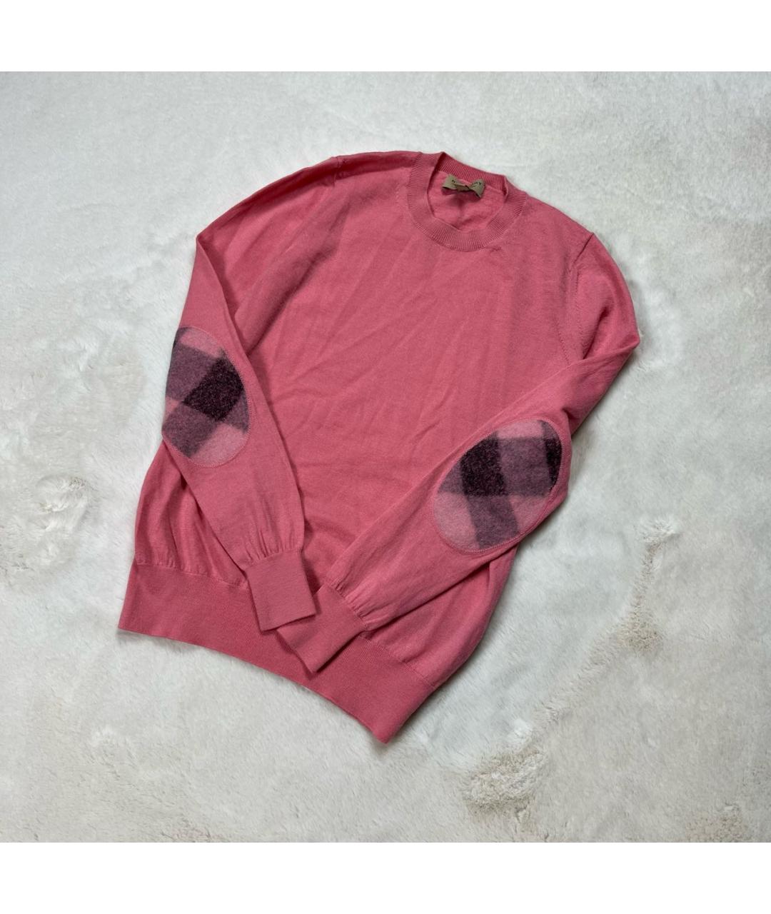 BURBERRY Розовый шерстяной джемпер / свитер, фото 6