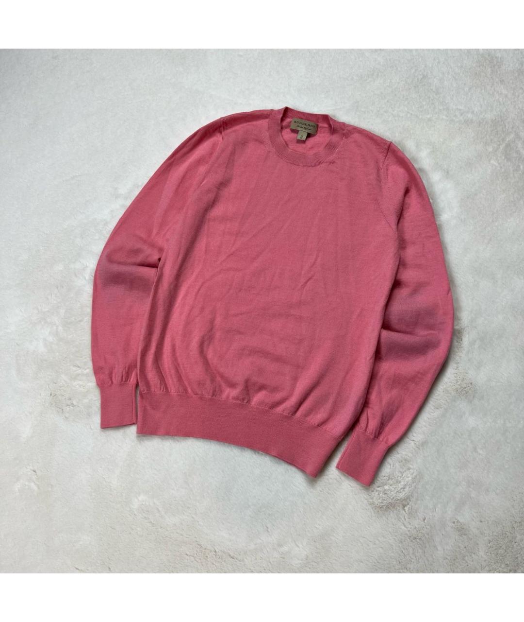 BURBERRY Розовый шерстяной джемпер / свитер, фото 2