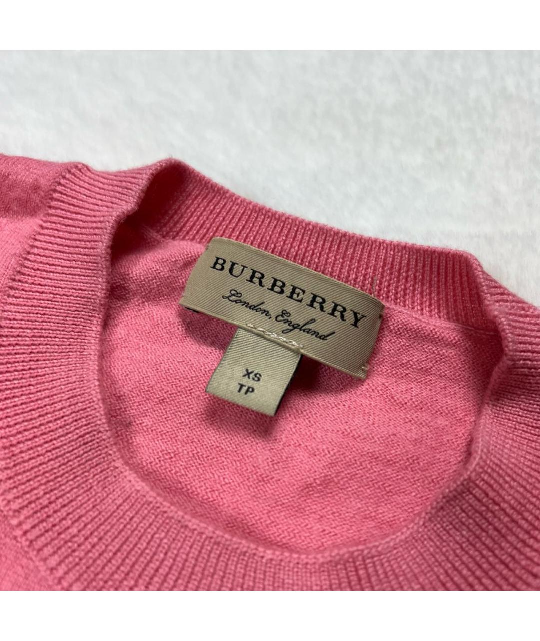 BURBERRY Розовый шерстяной джемпер / свитер, фото 4