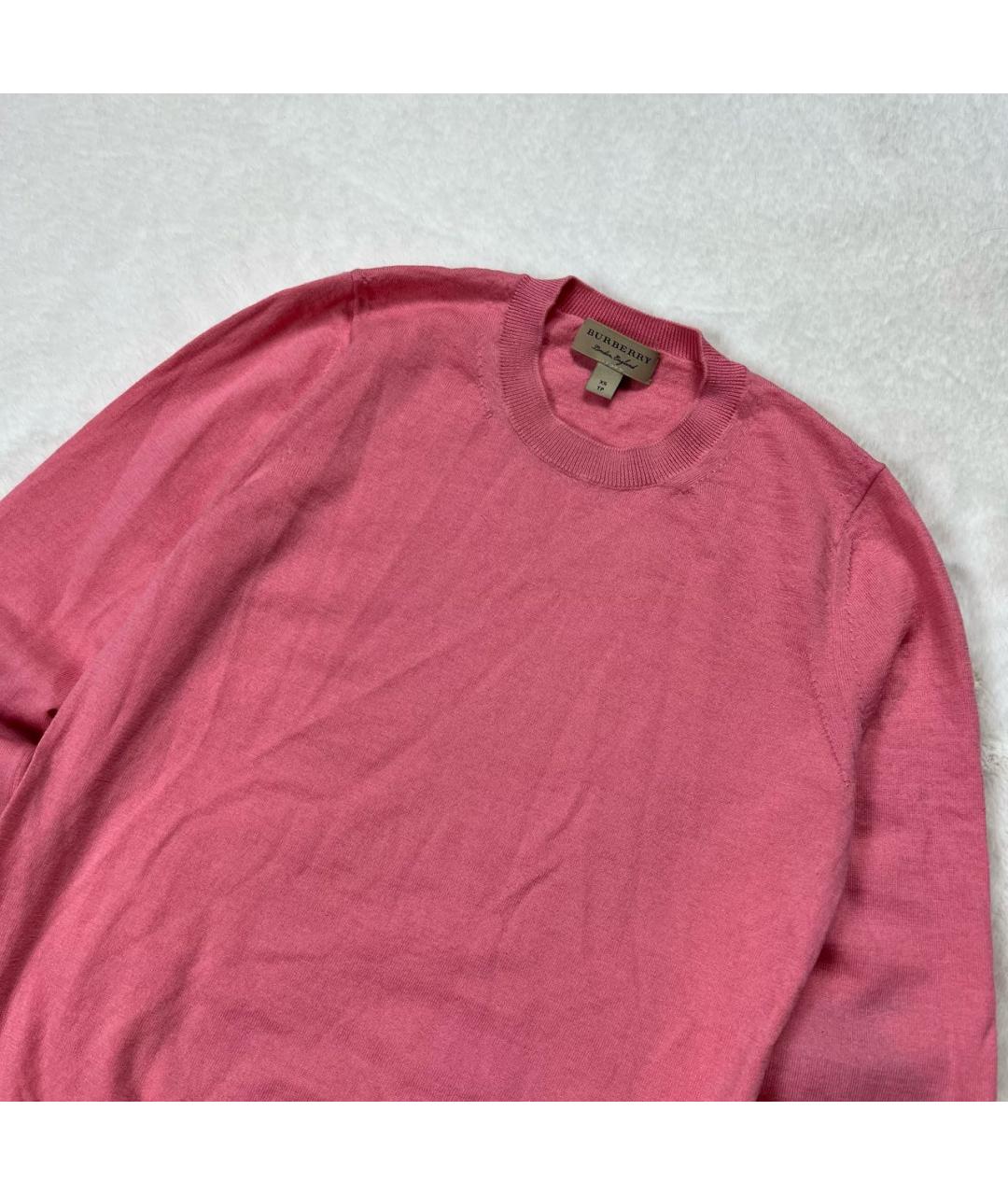 BURBERRY Розовый шерстяной джемпер / свитер, фото 3