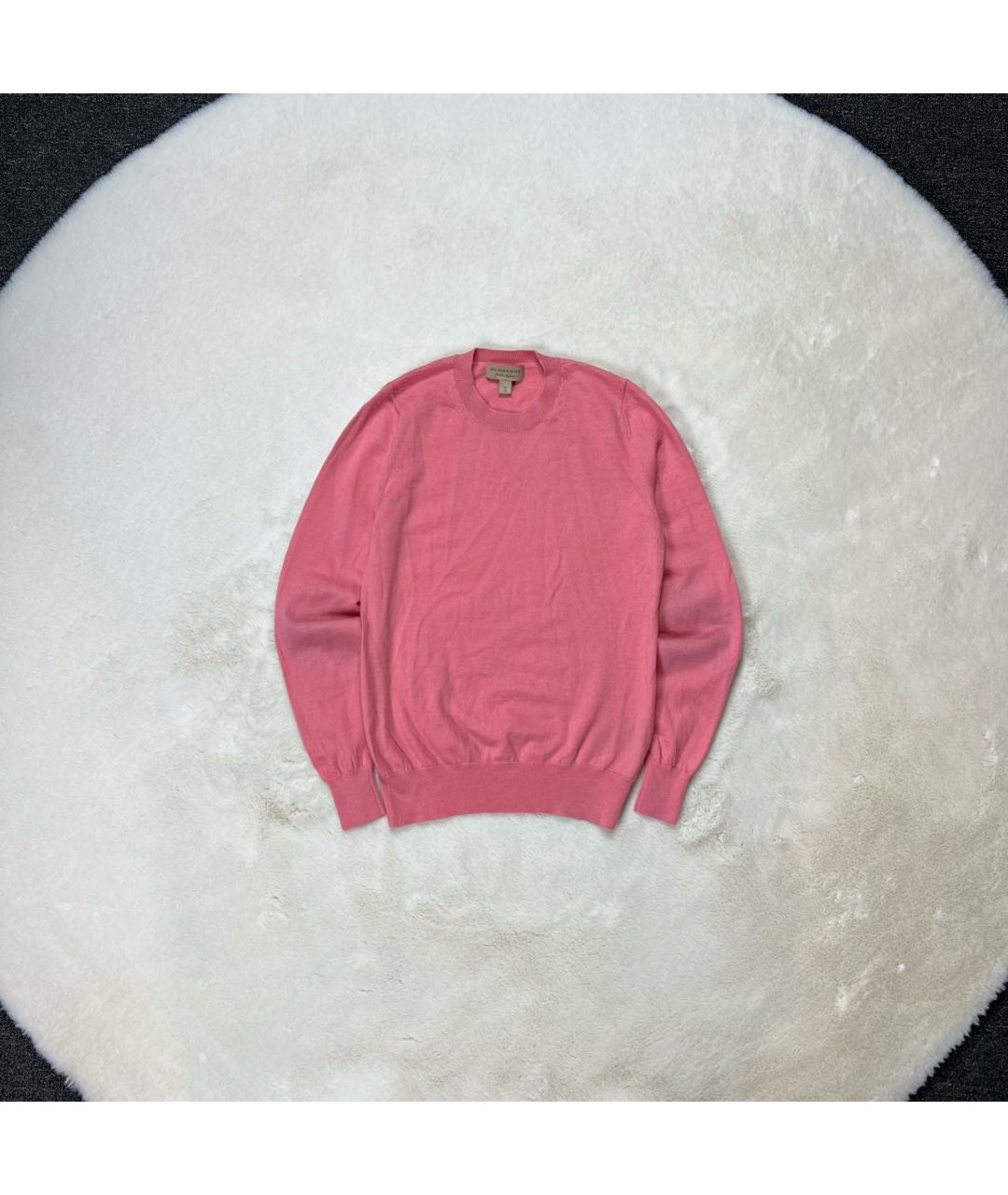 BURBERRY Розовый шерстяной джемпер / свитер, фото 9