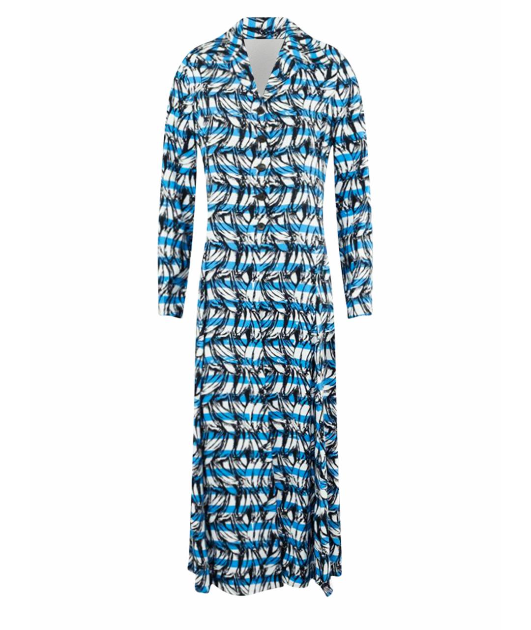 PRADA Голубое вискозное повседневное платье, фото 1