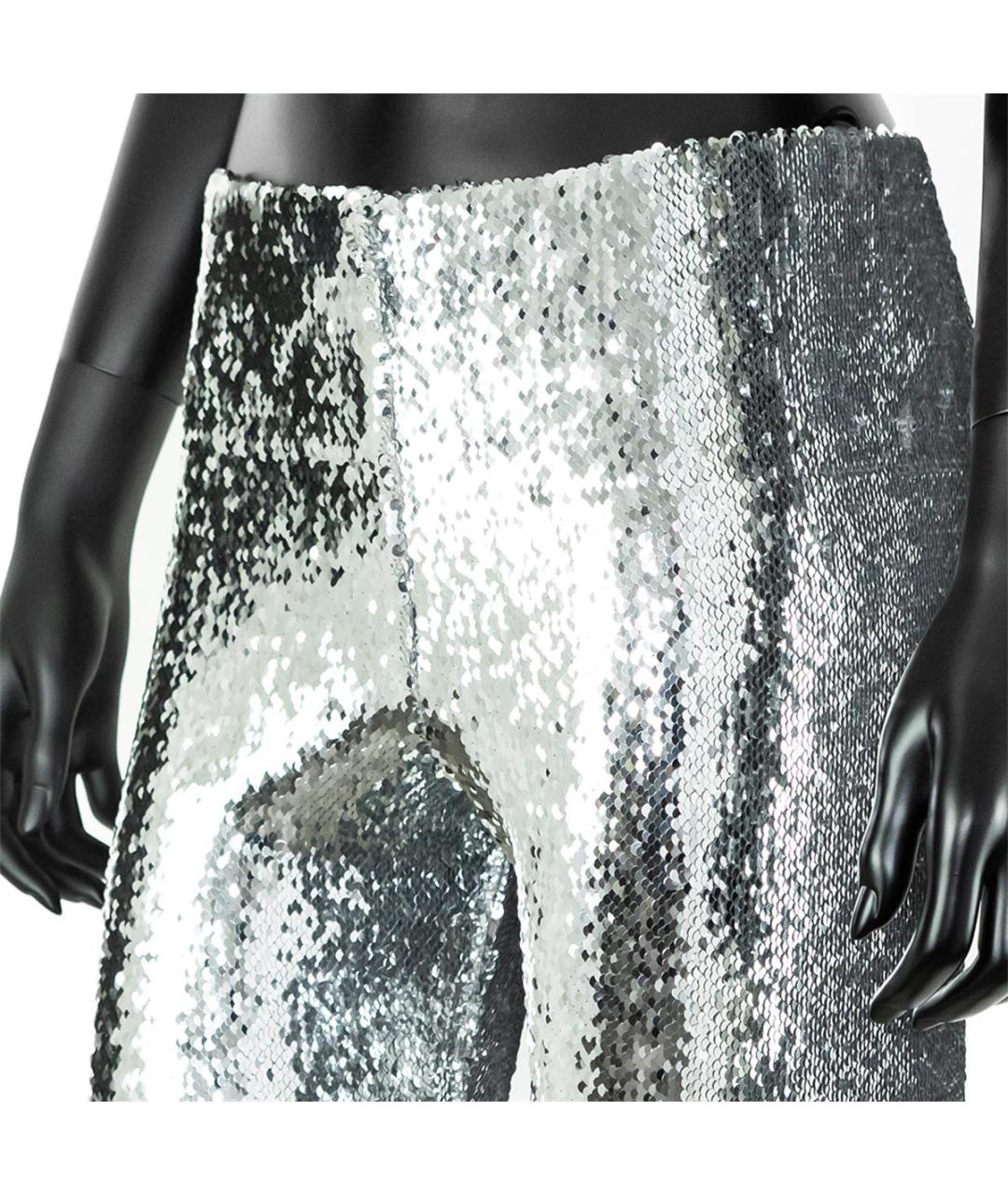 ISABEL MARANT Серебряные полиэстеровые брюки узкие, фото 2